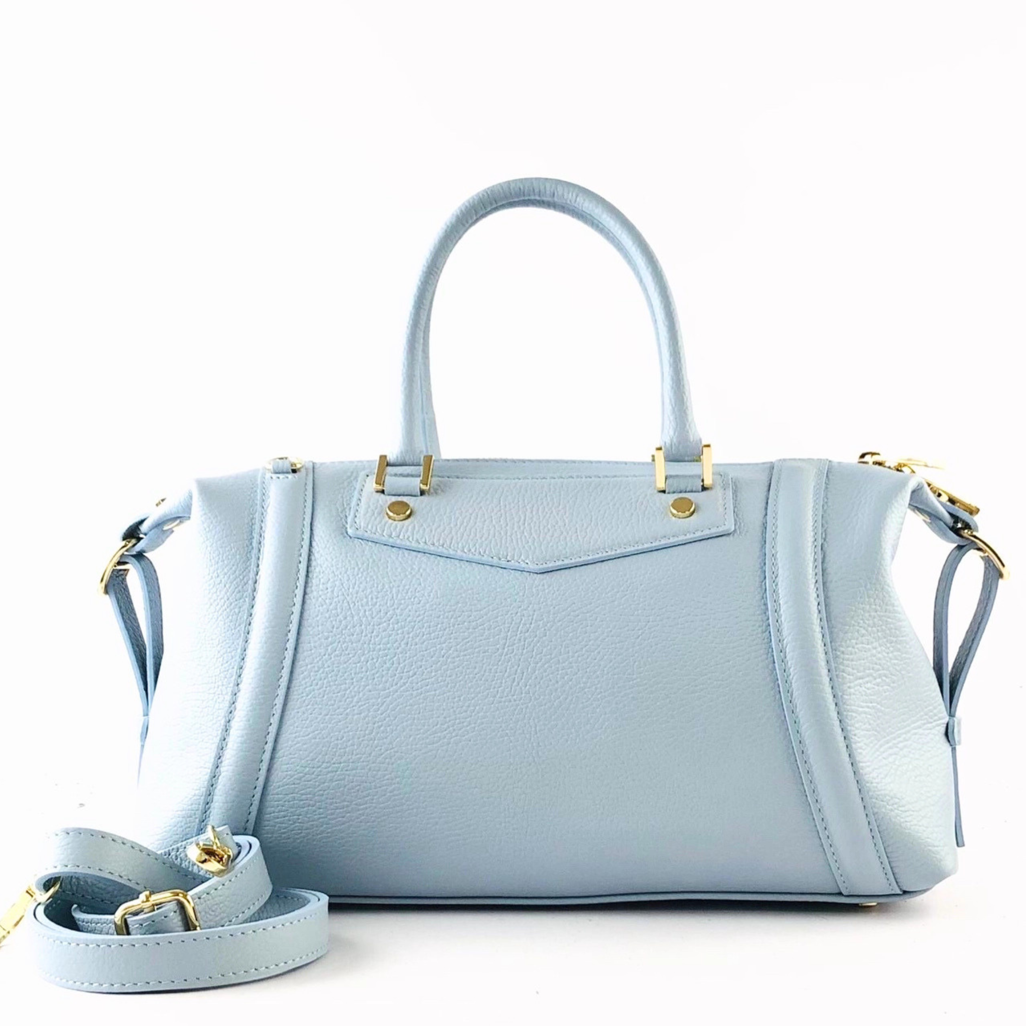 Black Mini Luxe Satchel handbag by Private Label with gold hardware and top handle, stylish and compact for everyday use.