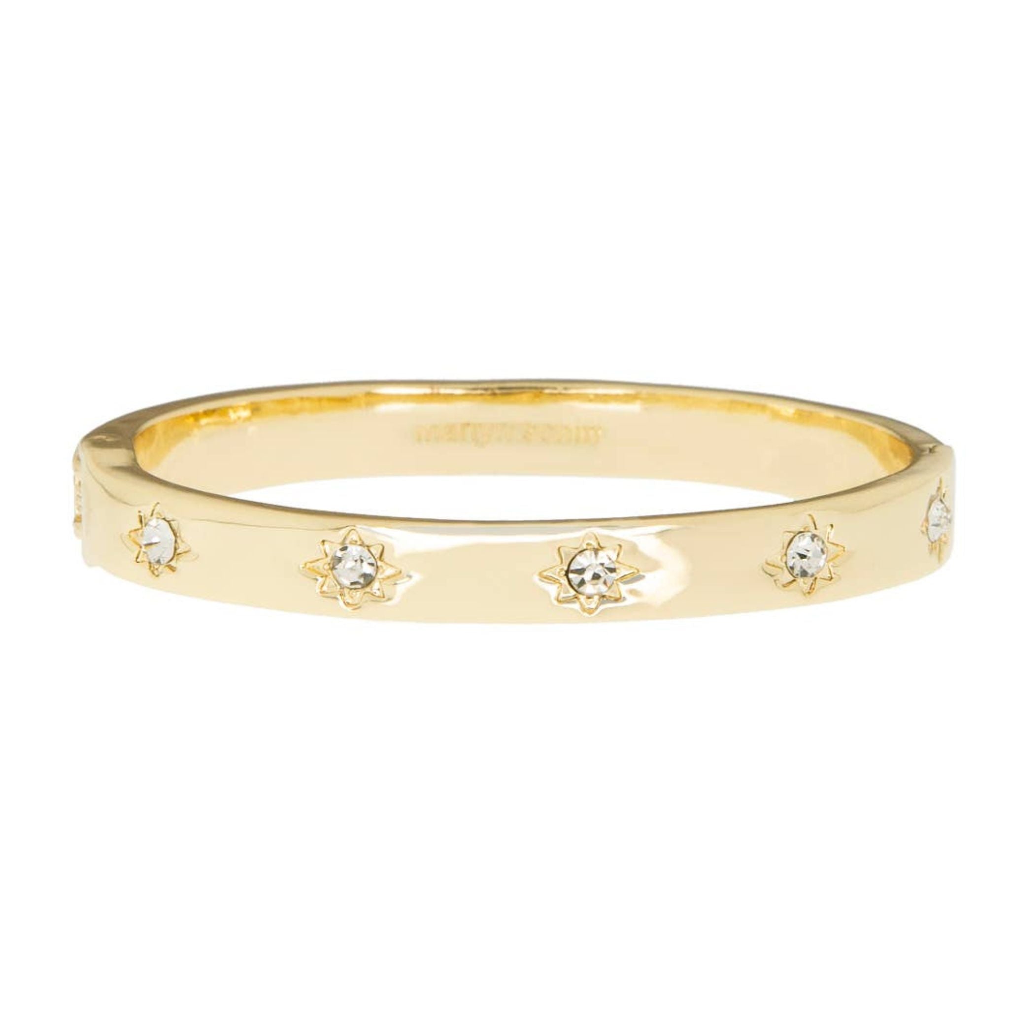 Crystal starburst hinged bangle