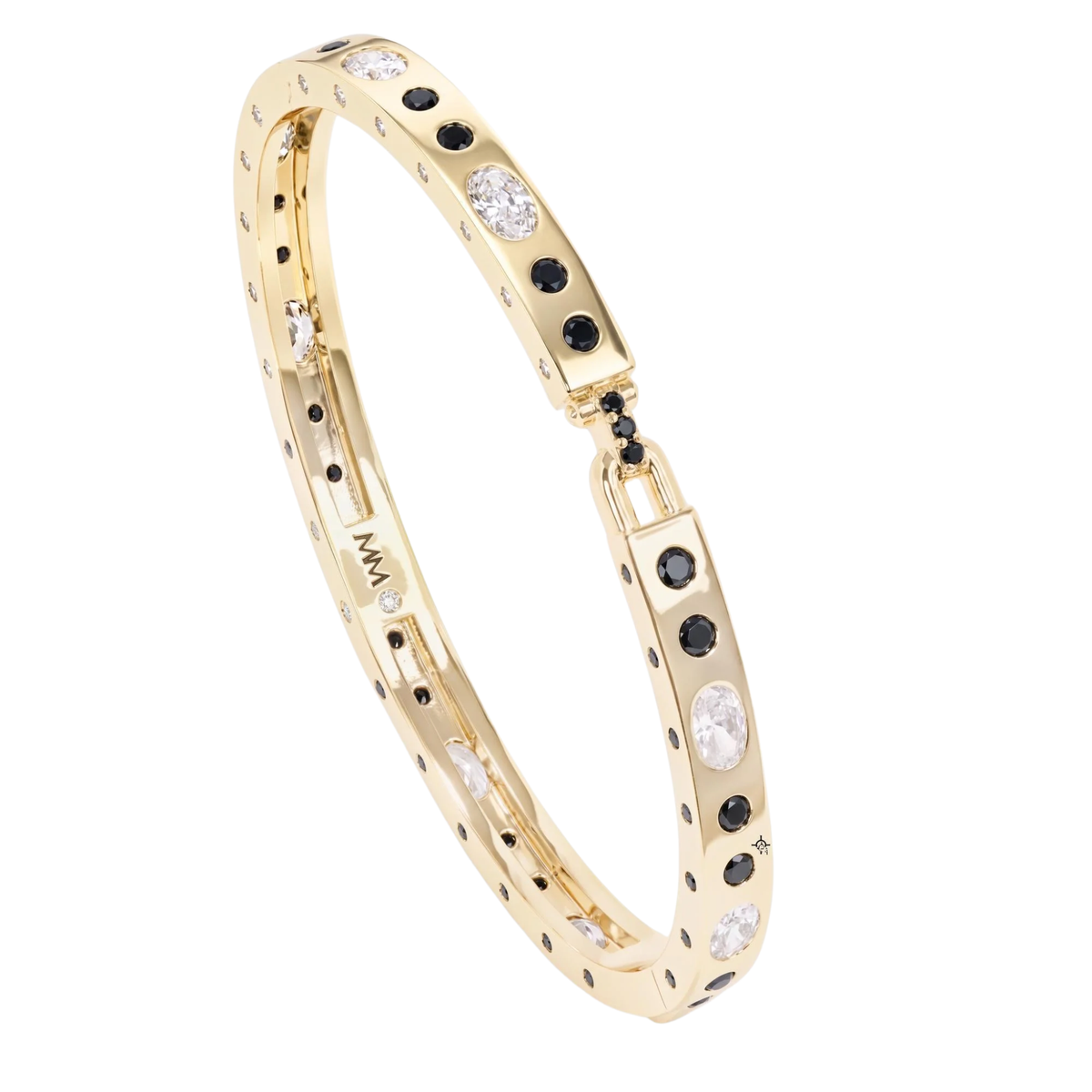 Melinda Maria Ashley Sunset Lock Cuff bracelet in 6mm with a sleek metallic design, featuring a lock detail and adjustable fit.