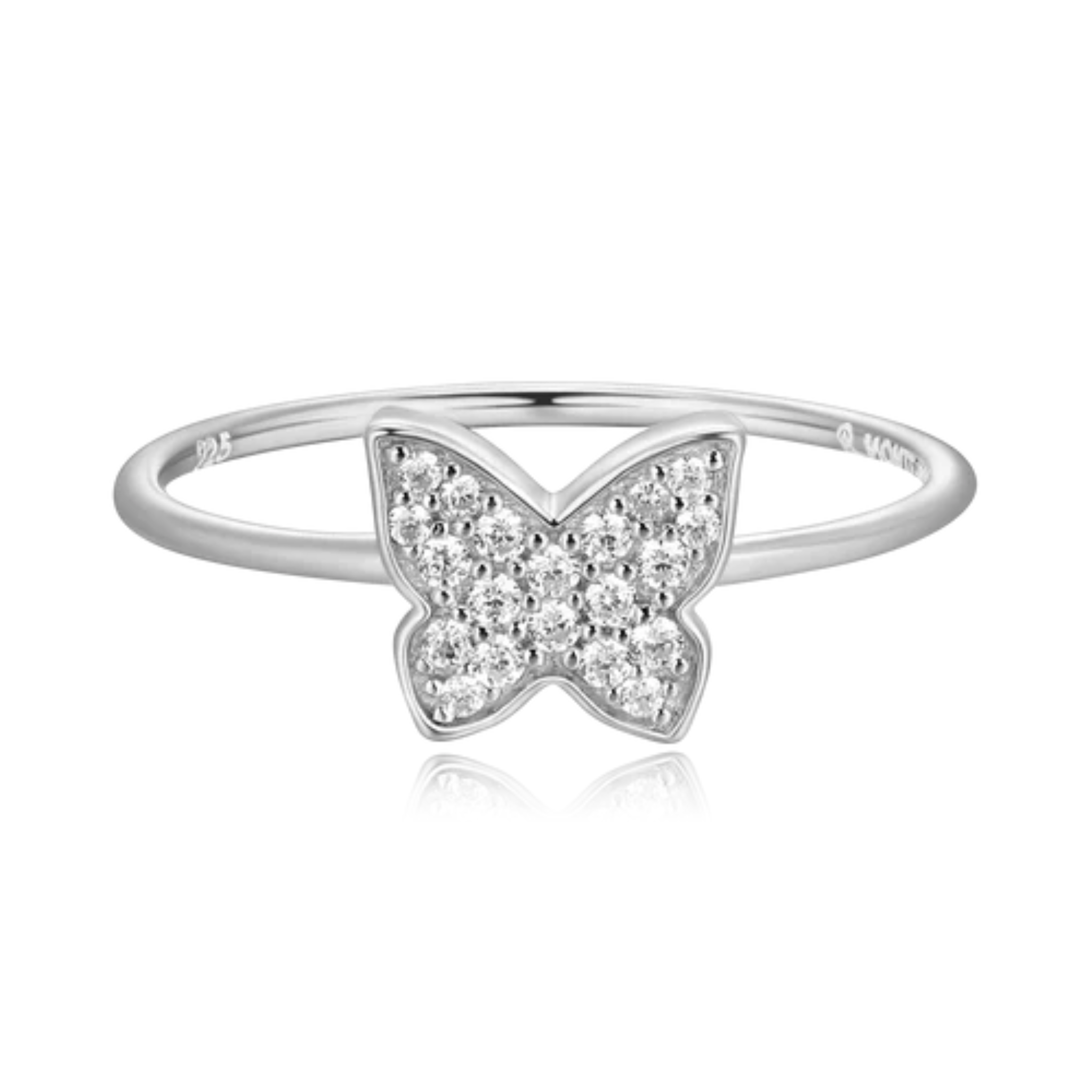 Butterfly Statement Ring in Rhodium Plated Sterling Silver - Let's Bag It