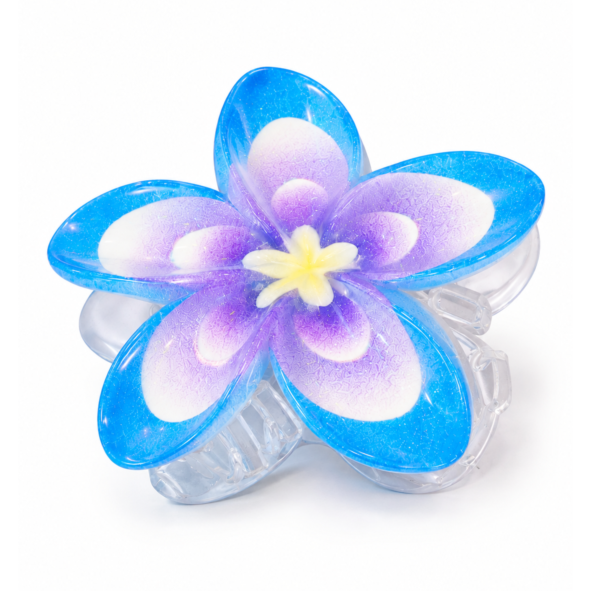🌸 Hawaiian Plumeria Flower Hair Claw Clip