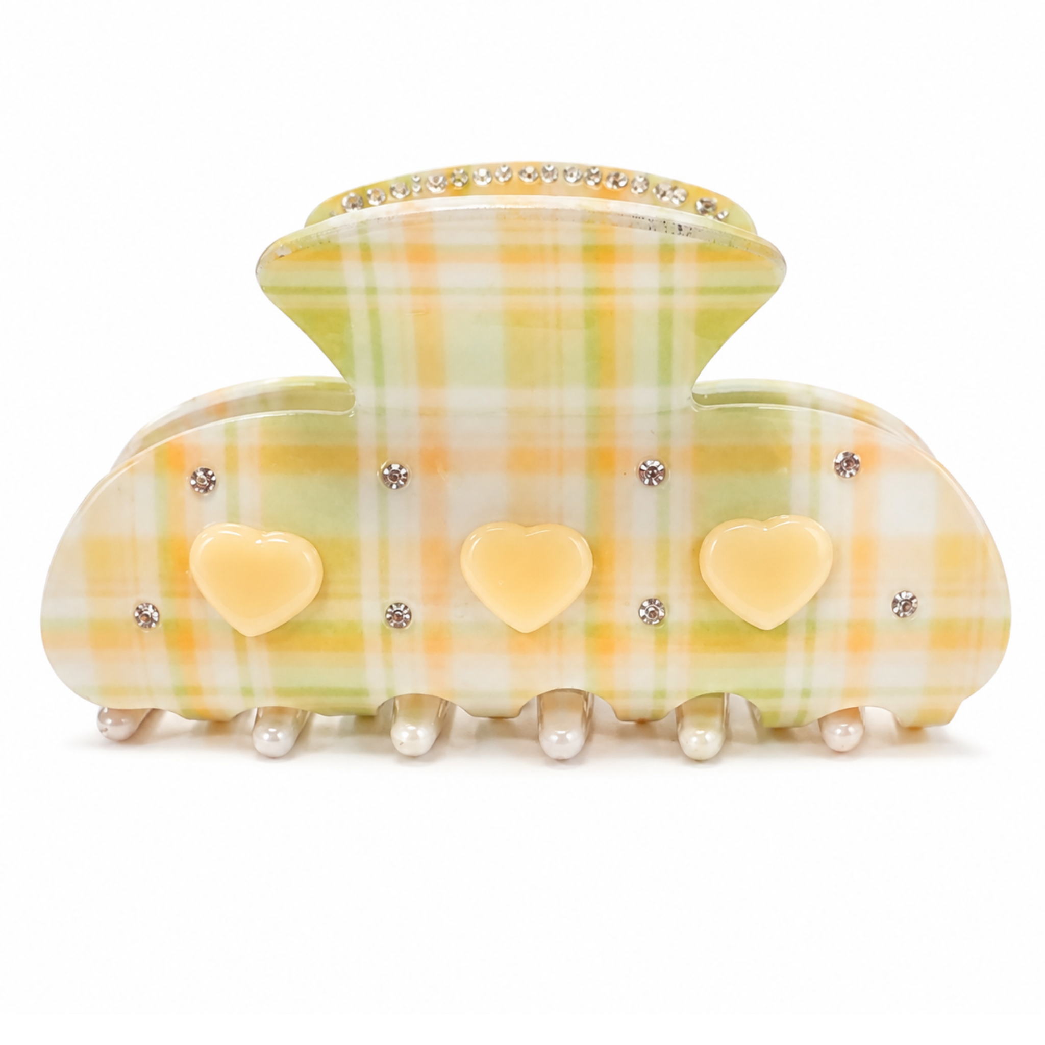 Plaid Heart Claw Clips