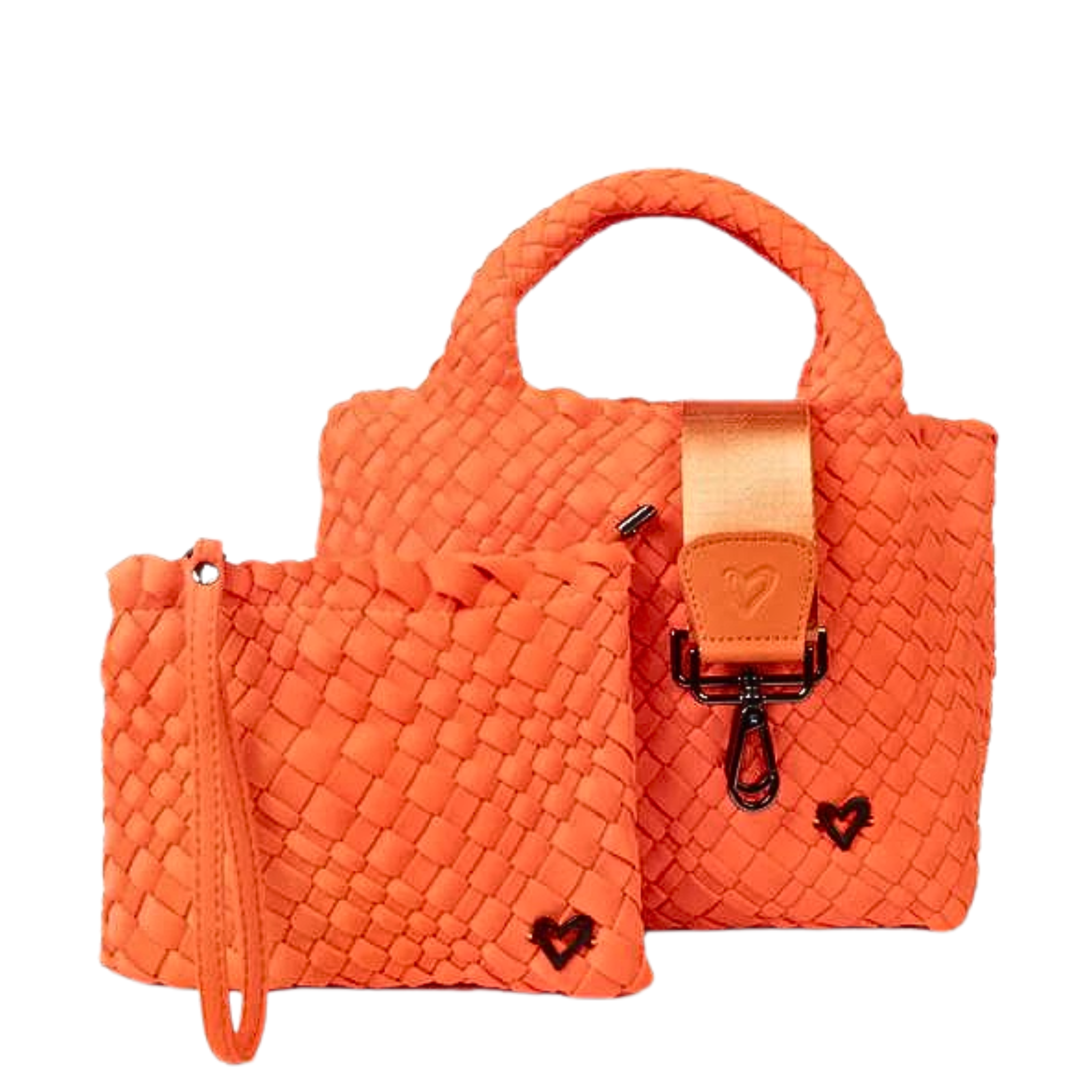 Prenelove Brandon hand-woven mini tote handbag with natural fiber design and short top handles, perfect for casual carry.