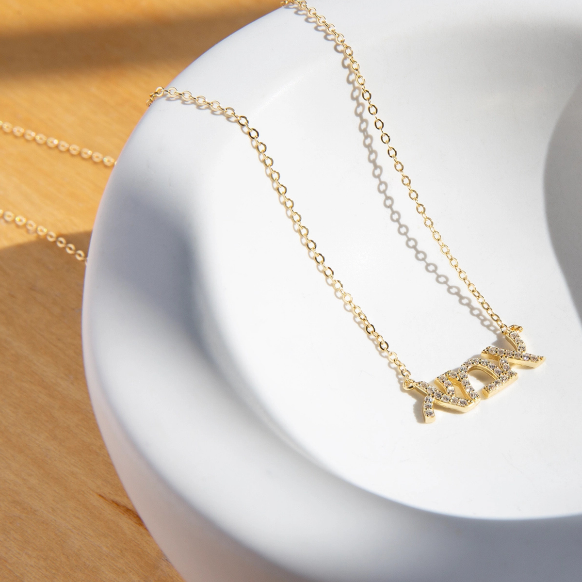 Cz Hebrew Mom Necklace