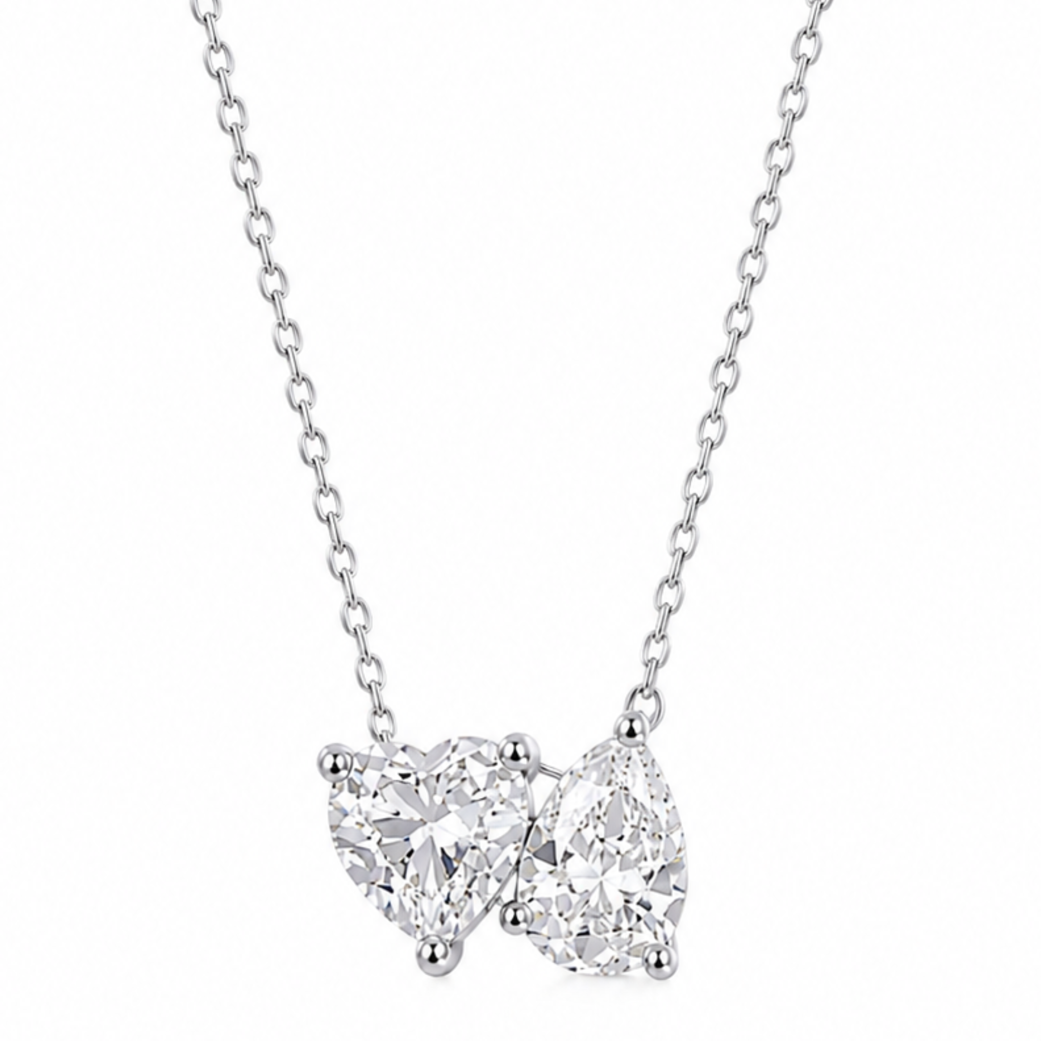 Heart & Pear Sterling Silver Necklace