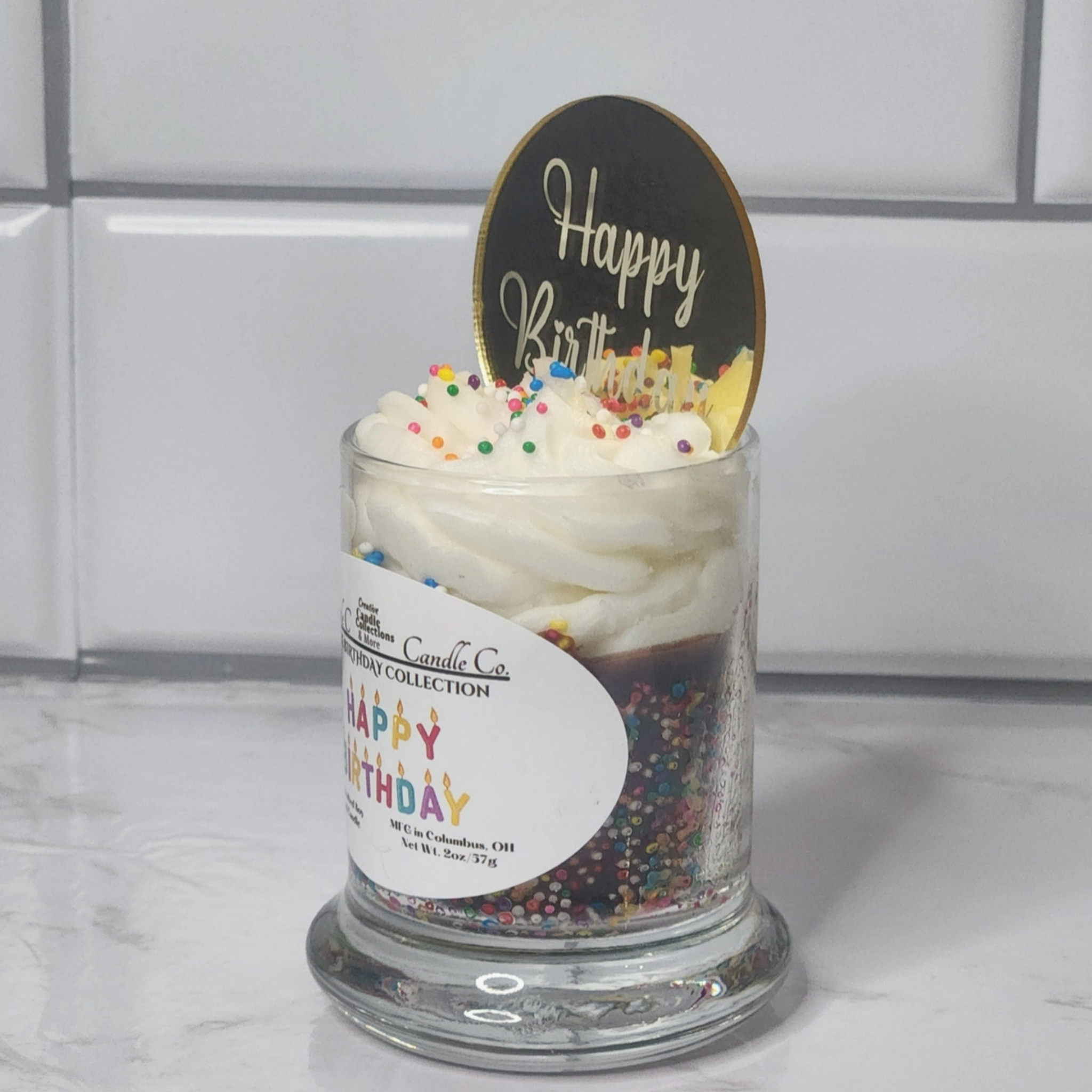 Sprinkle Birthday Cake Candle (small)