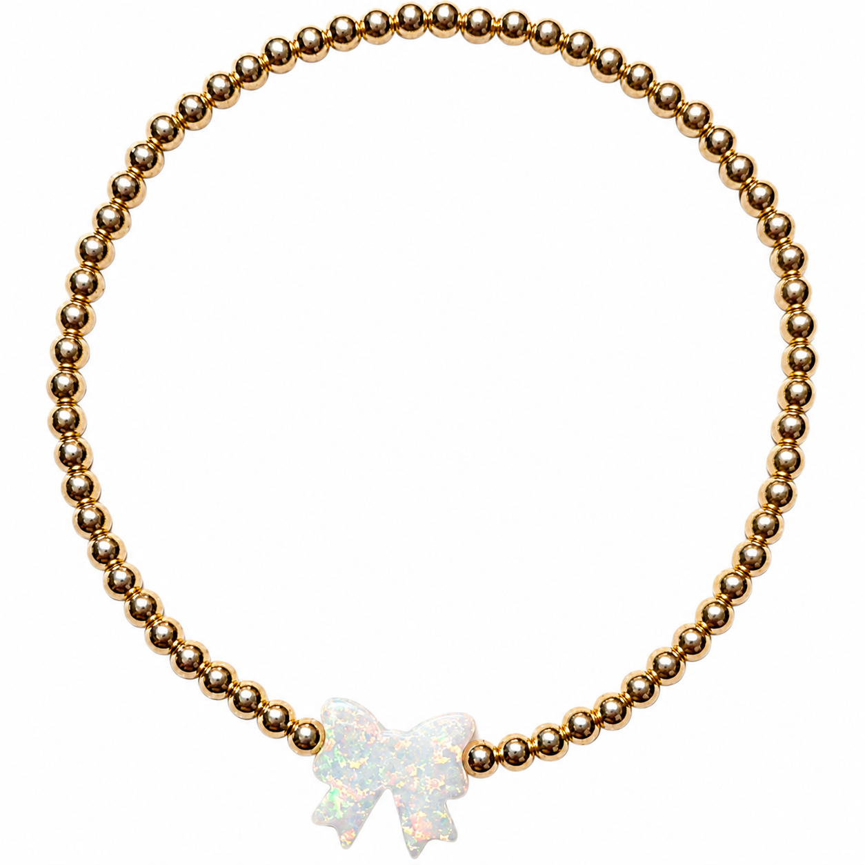 Bow Charm Beaded Bracelet