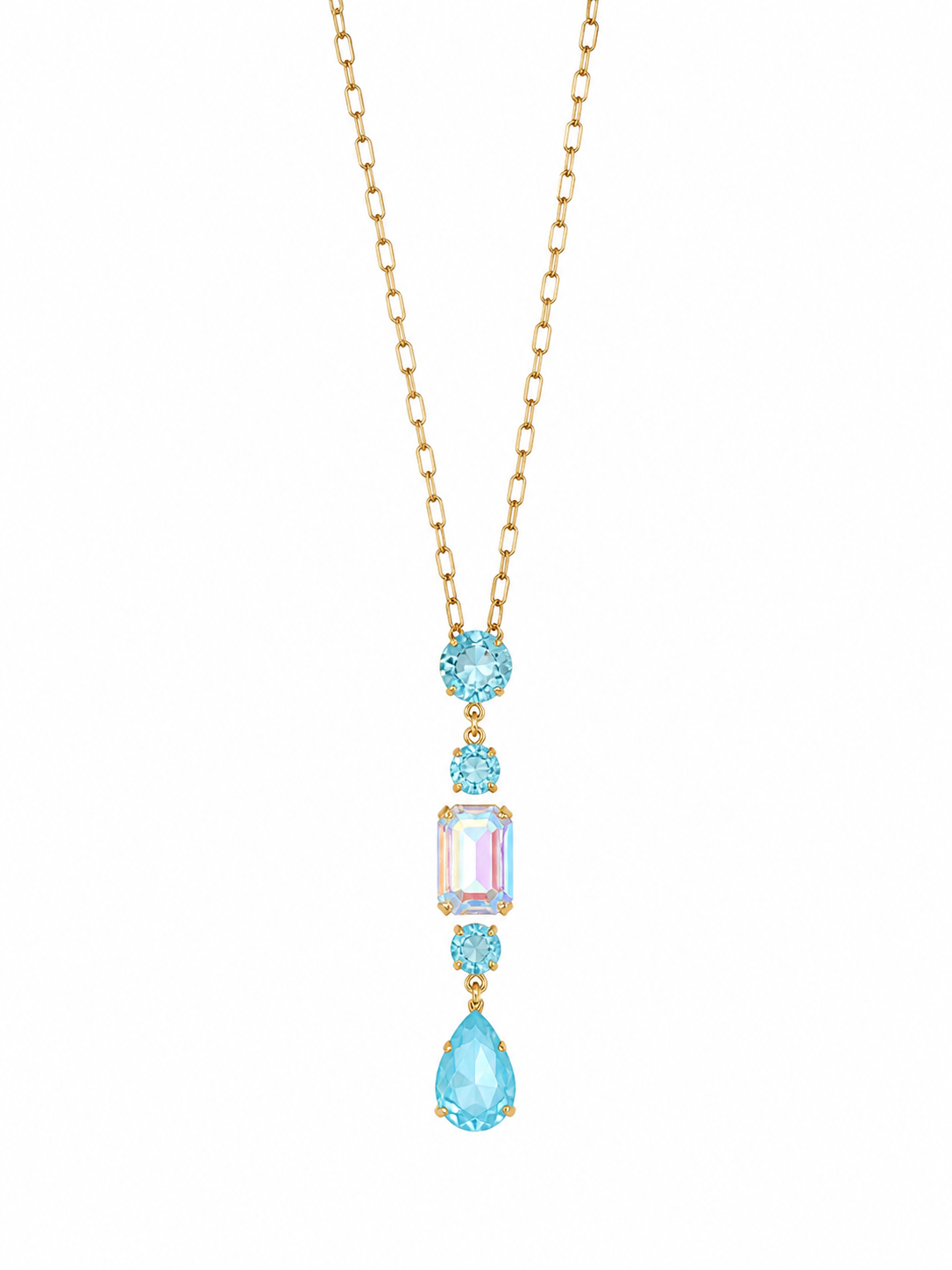 Cathie Nilson Princess Tear Drop necklace featuring a sparkling tear-shaped pendant on a delicate chain.