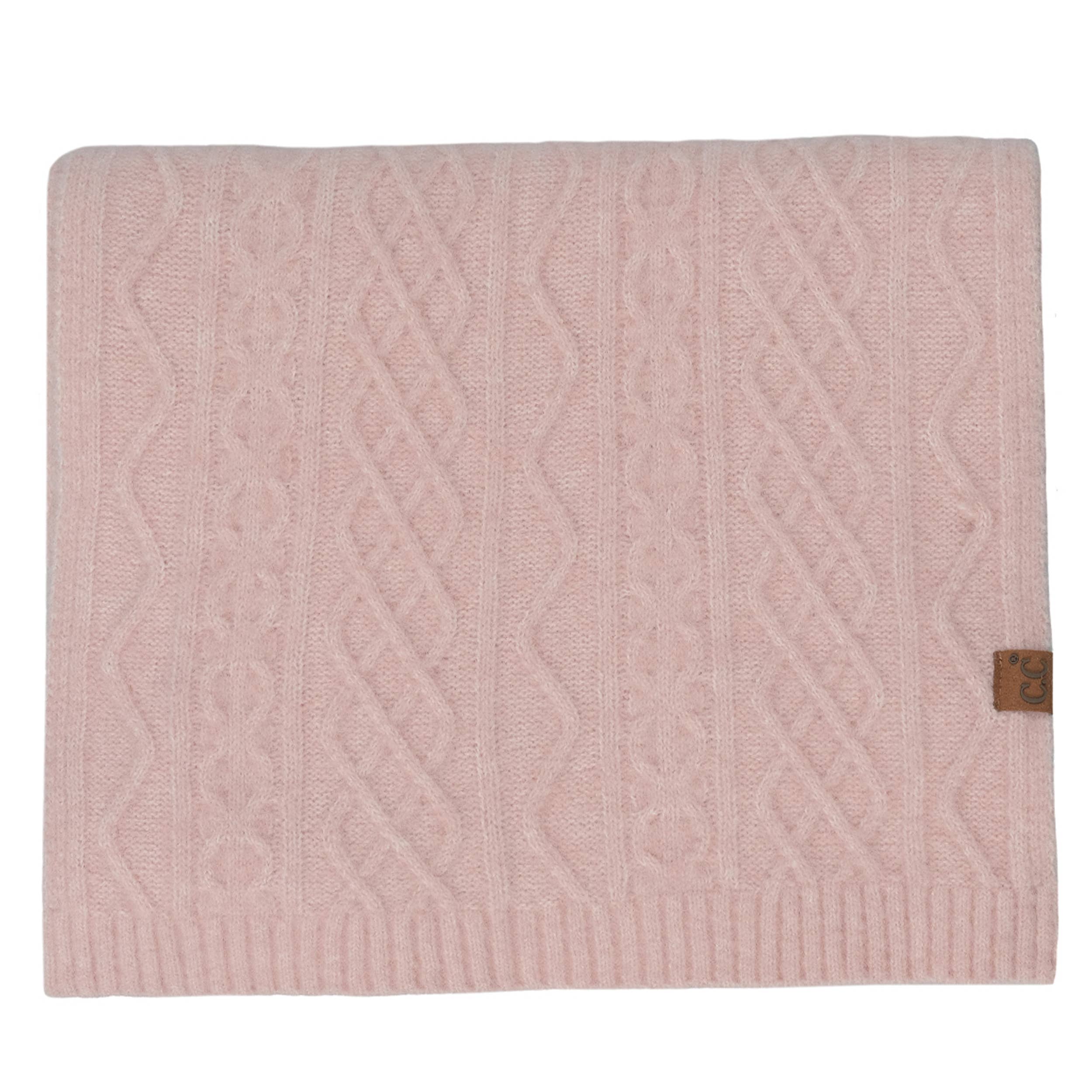 C.C Solid Cable Knit Winter Oblong Scarf