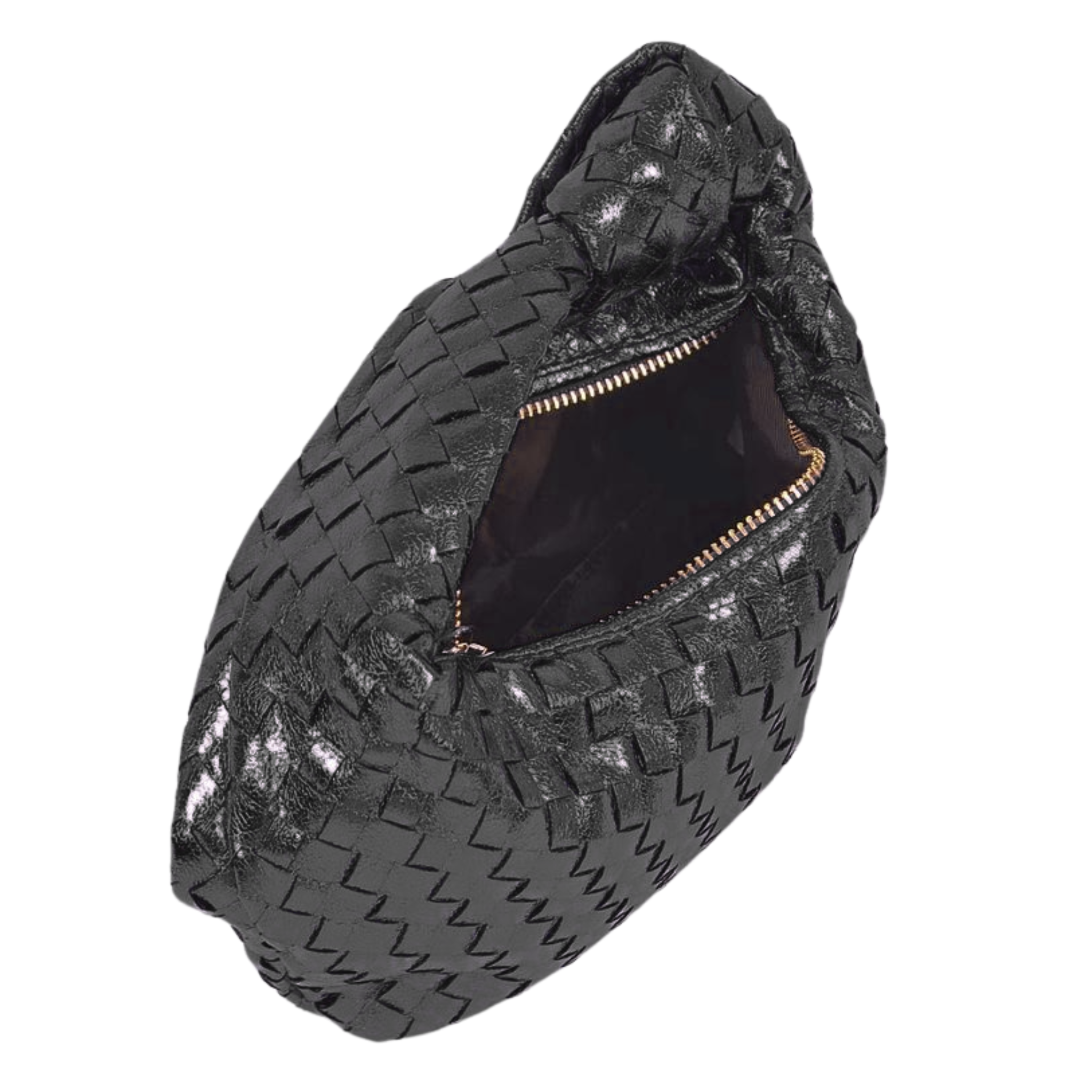 Metallic Woven Baguette Shoulder Bag