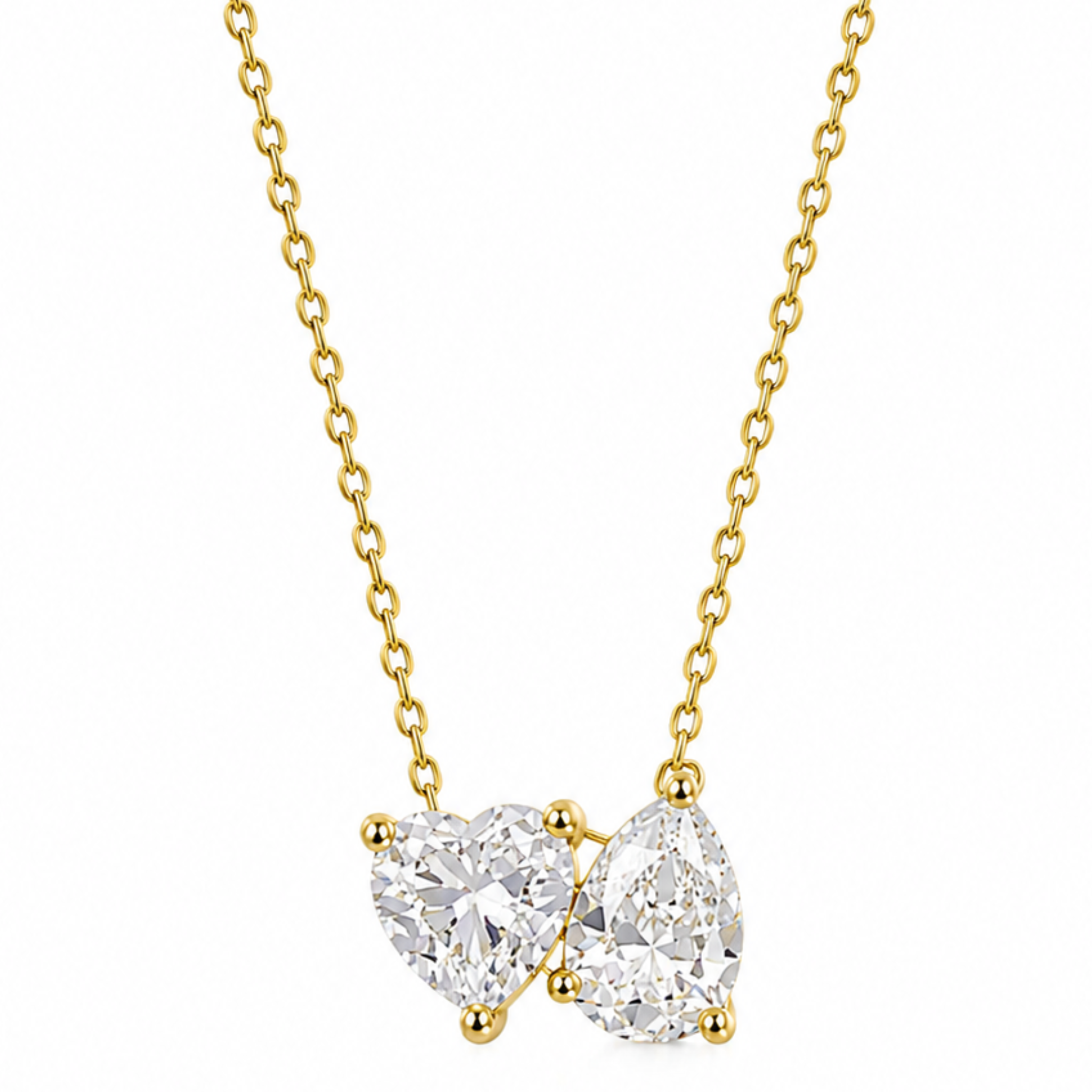 Heart & Pear Sterling Silver Necklace