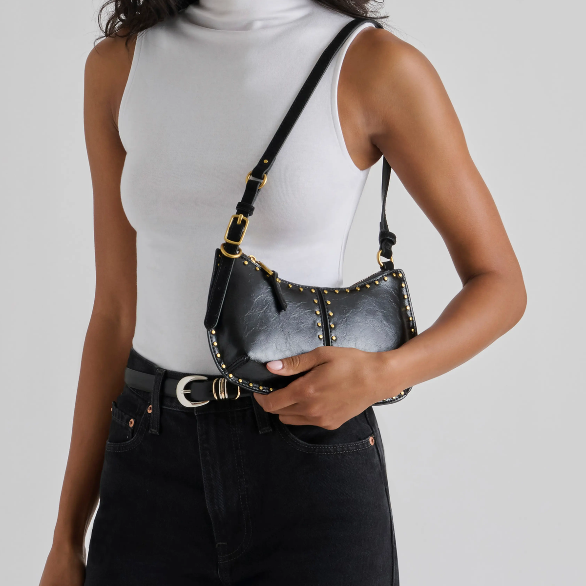 Axelle Faux Leather Baguette Bag