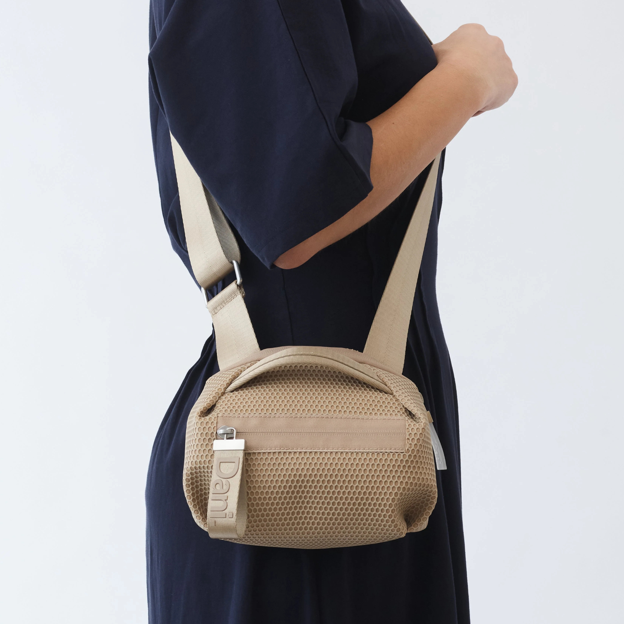 Daniella Lehavi Bonnie mini crossbody bag with sleek design, featuring a compact size and stylish leather strap.