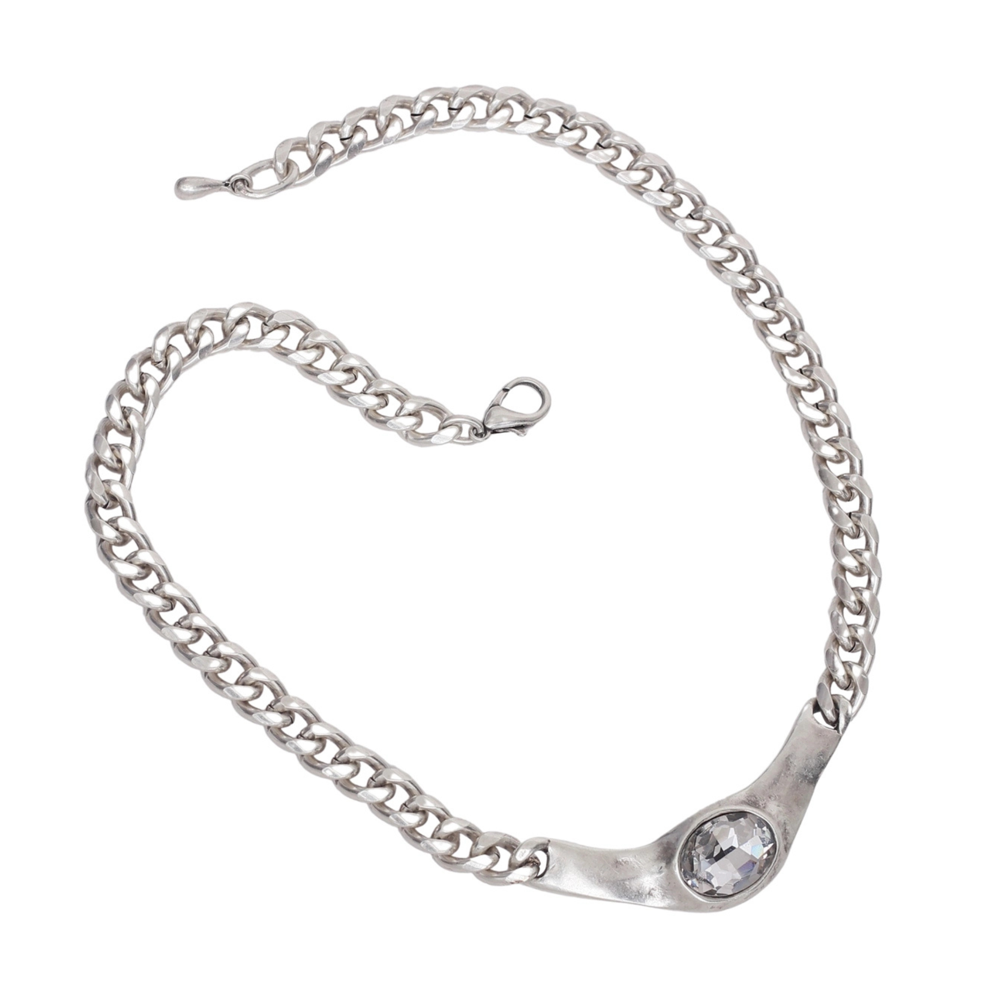 Handmade smokey crystal necklace from Chanour featuring a polished dark stone pendant on a delicate chain.