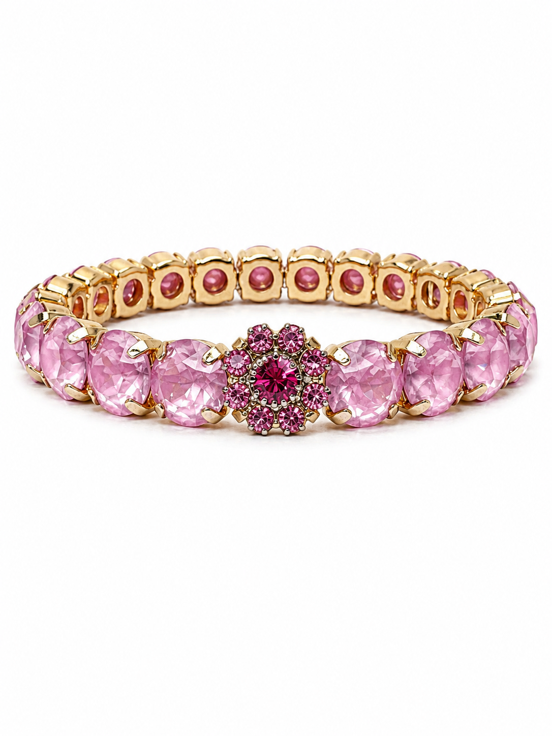 Private label Duchess Crystal Stretch bracelet with 8.55mm clear crystals on a flexible elastic band.