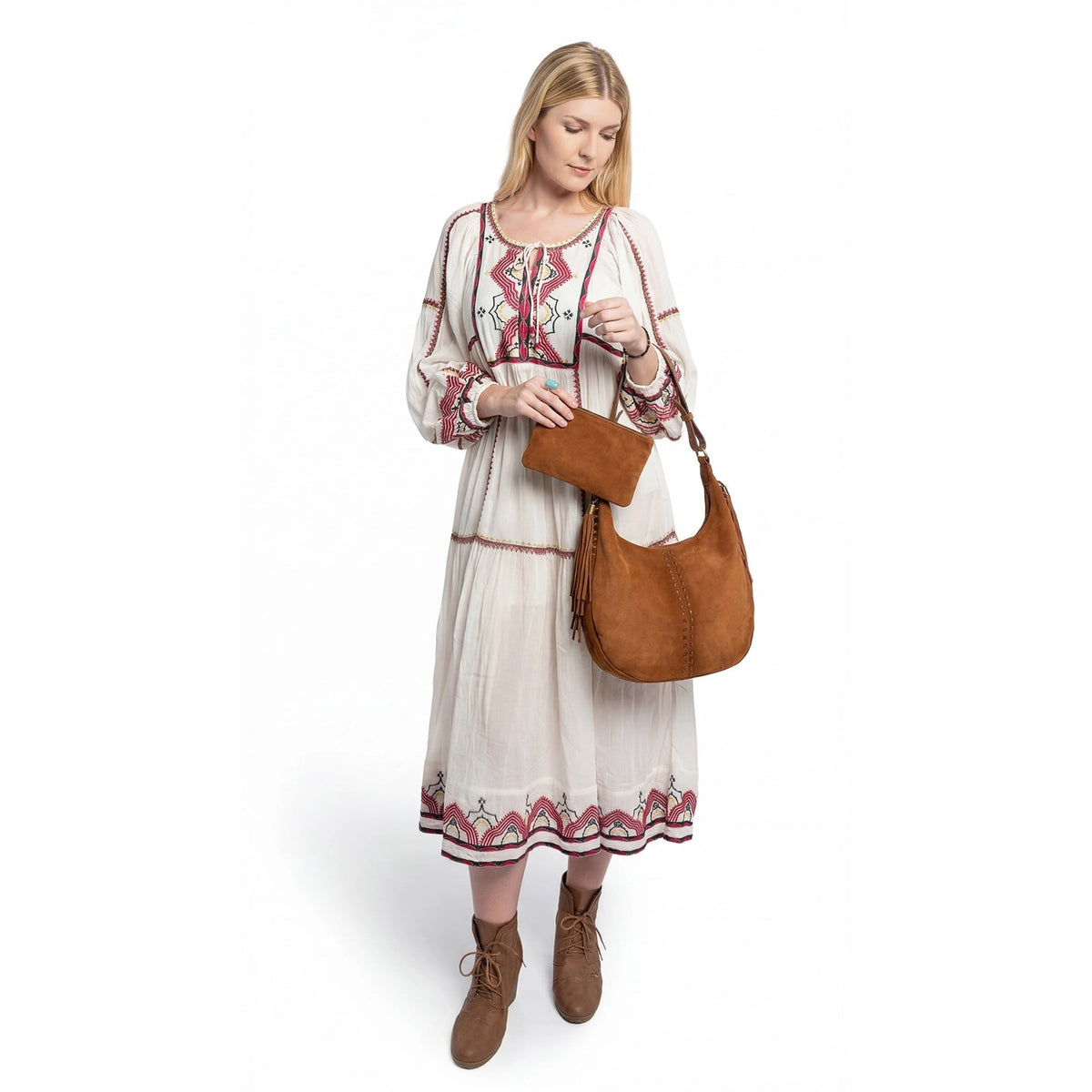 Hydrangea Large Vintage Ombre Shoulder Bag