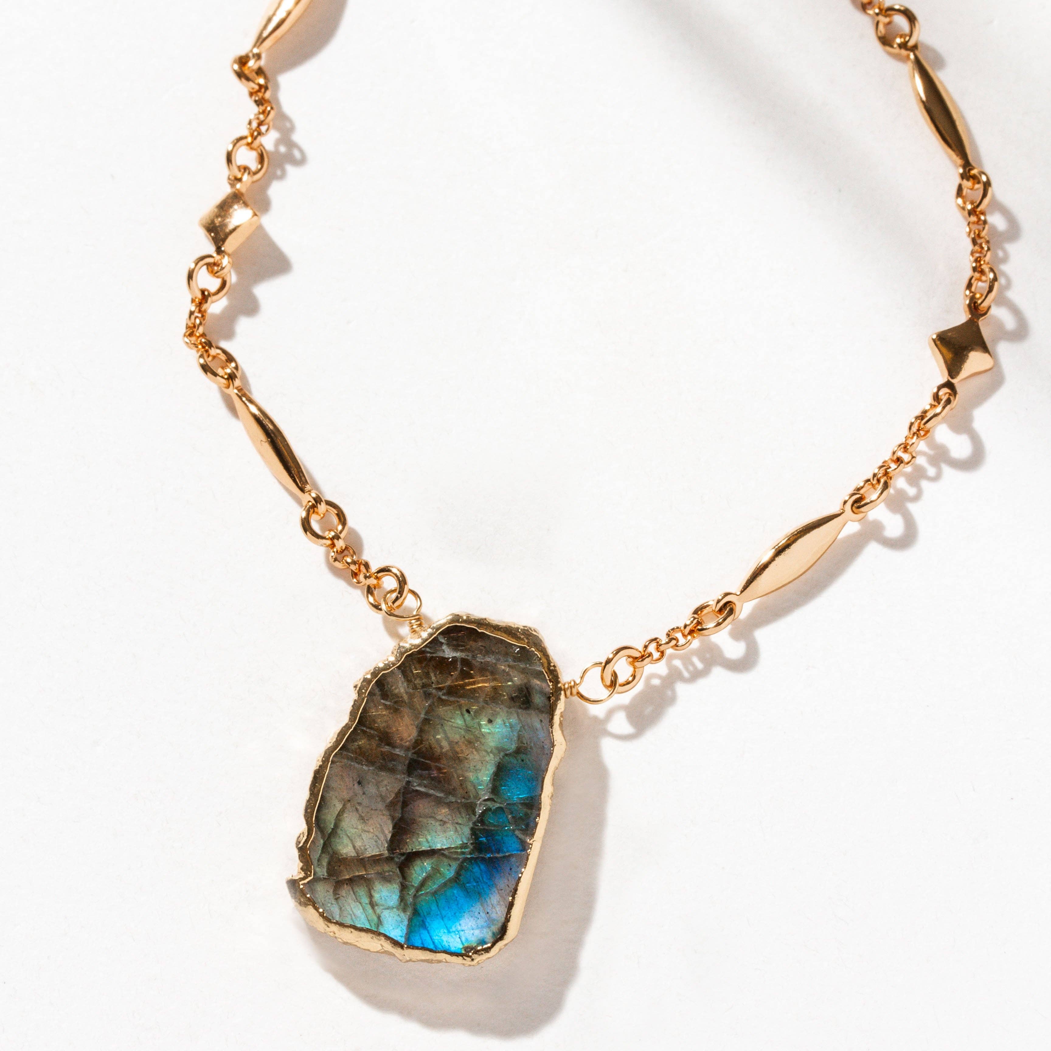 Star, Stone, & Soul Gemstone Necklace - Labradorite - Let's Bag It