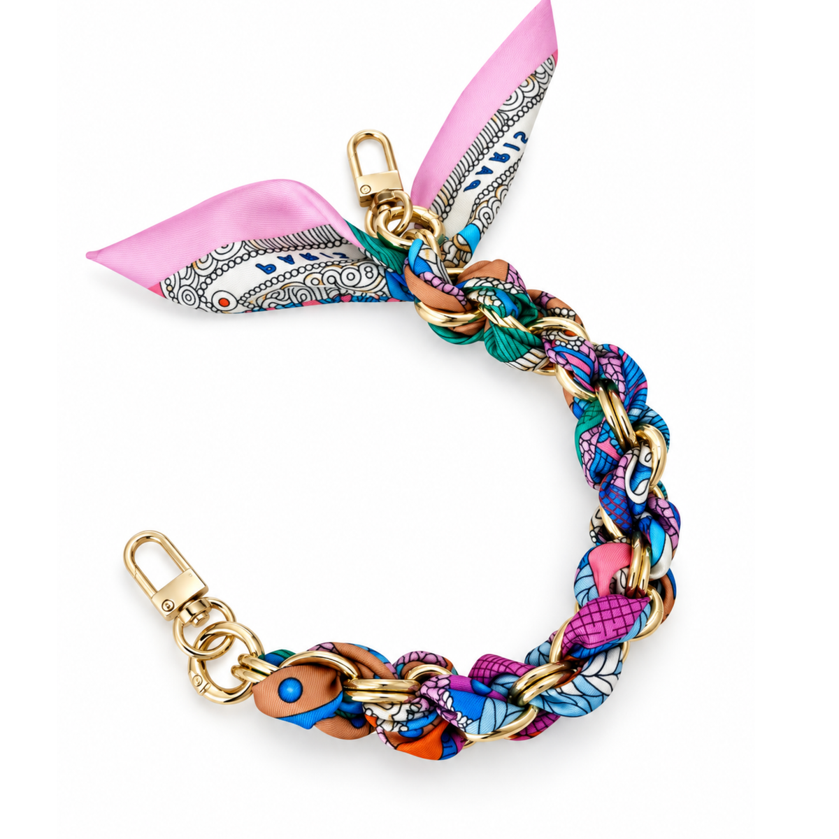 Gold Phone Chain Scarf Wristlets