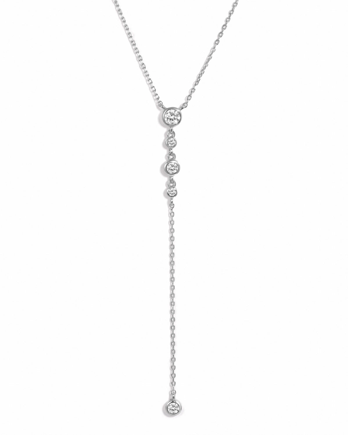 Bezel Lariat Necklace