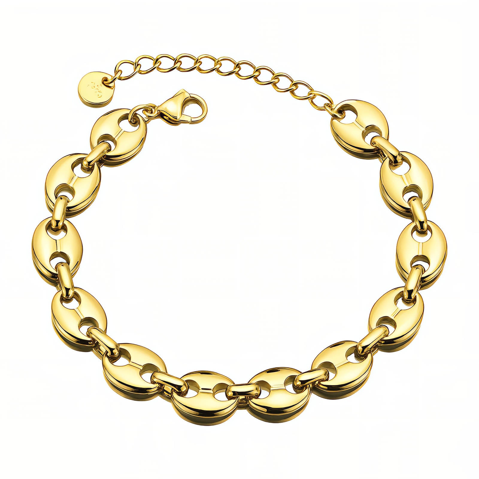 Link Bit Bracelet, 18K Gold Plated Steel