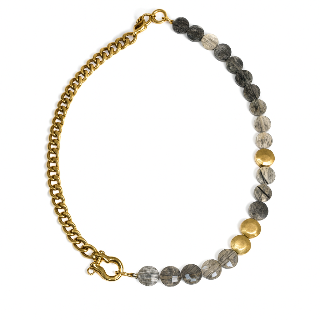 SHACKLE SINGLE: RUTILATED QUARTZ (LIMITED EDITION) - 17" L