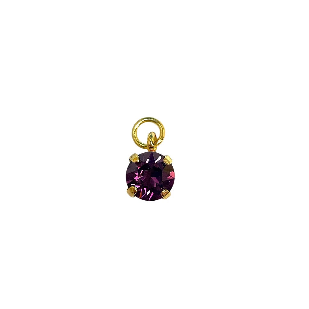 8mm Amethyst Purple Swarovski Crystal Charm - Let's Bag It