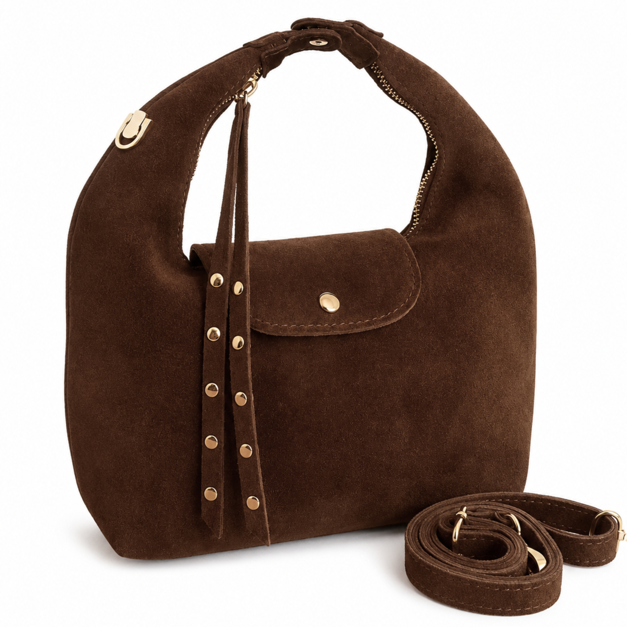 Jade Suede Top Handle Bag