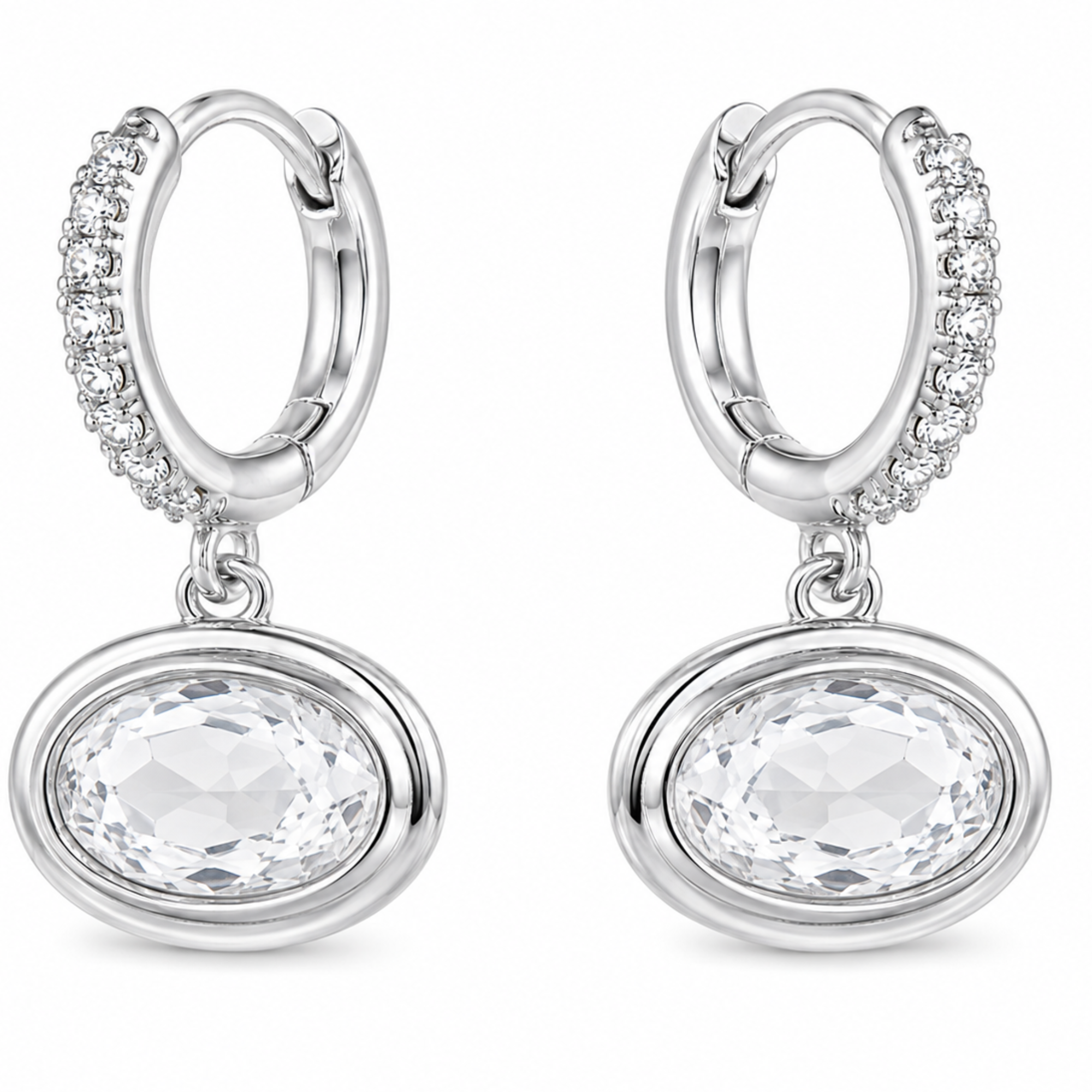 Cirlce cz droplet earring