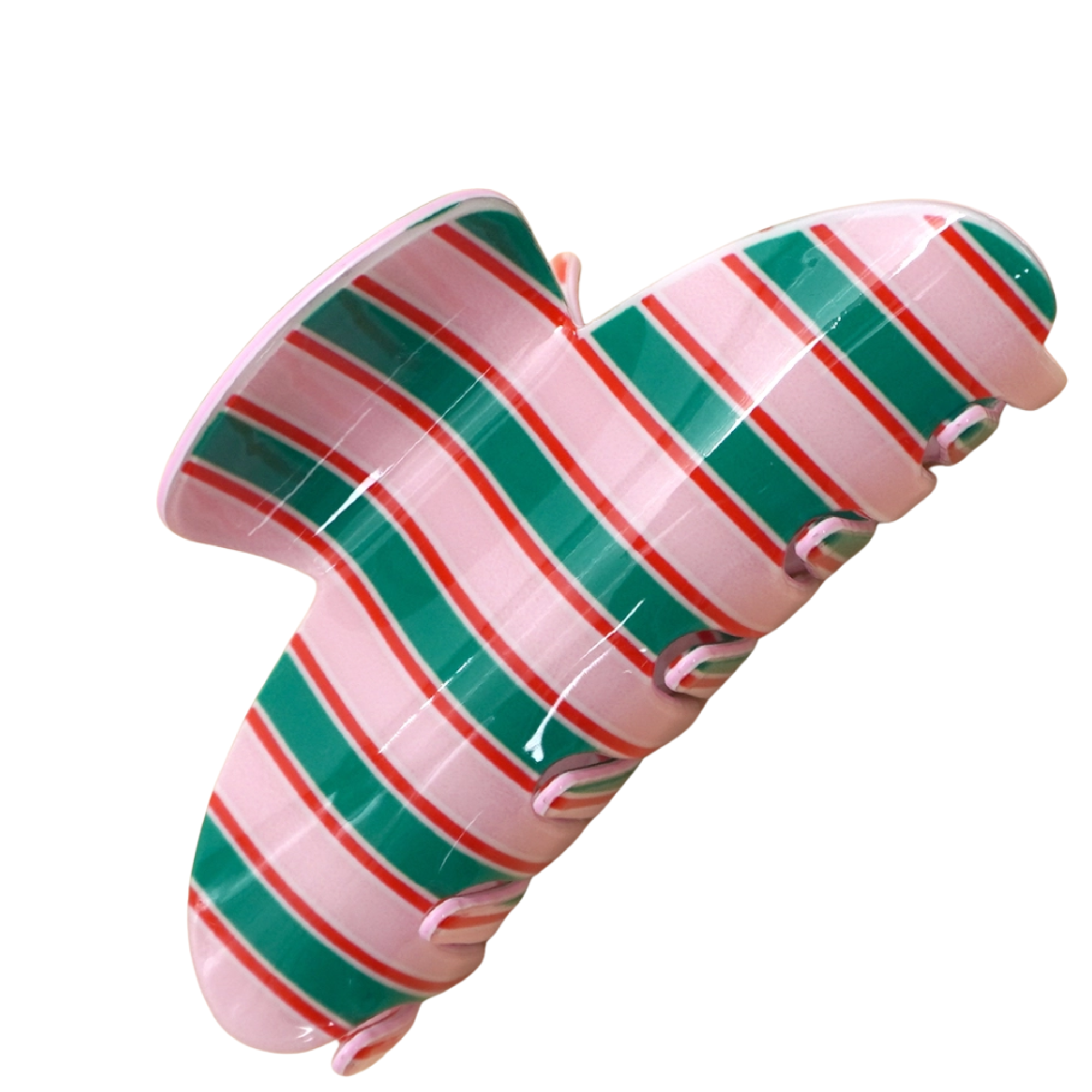 Jumbo Stripe & Plaid Oval Hair Claw Clip