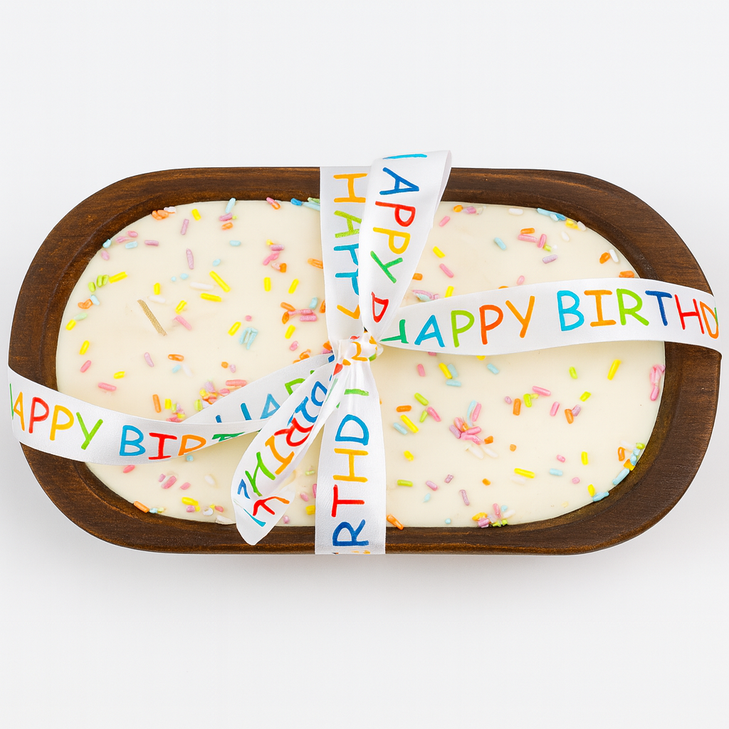 Dough Bowl Soy Candle - "Happy Birthday"