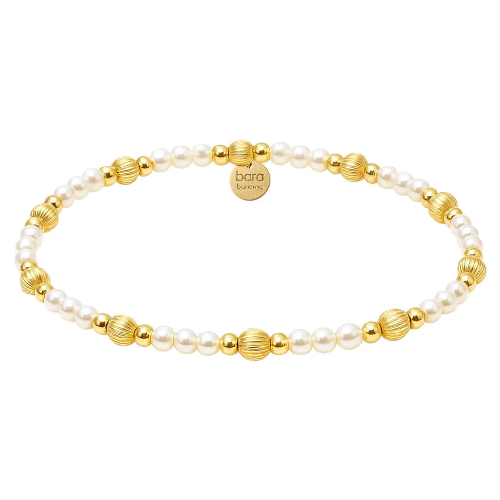 Basel Gold Filled Beaded Bracelet with Pearls