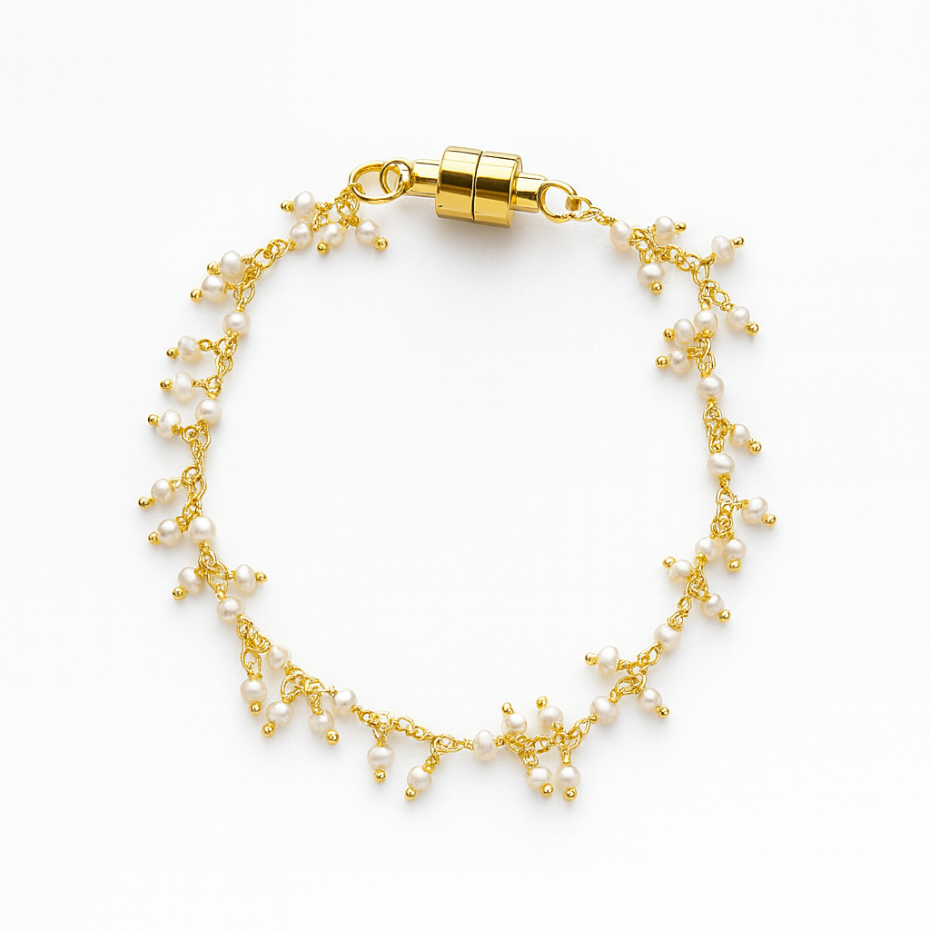 Freshwater Pearl Delicate Bracelet with Magnetic Closure