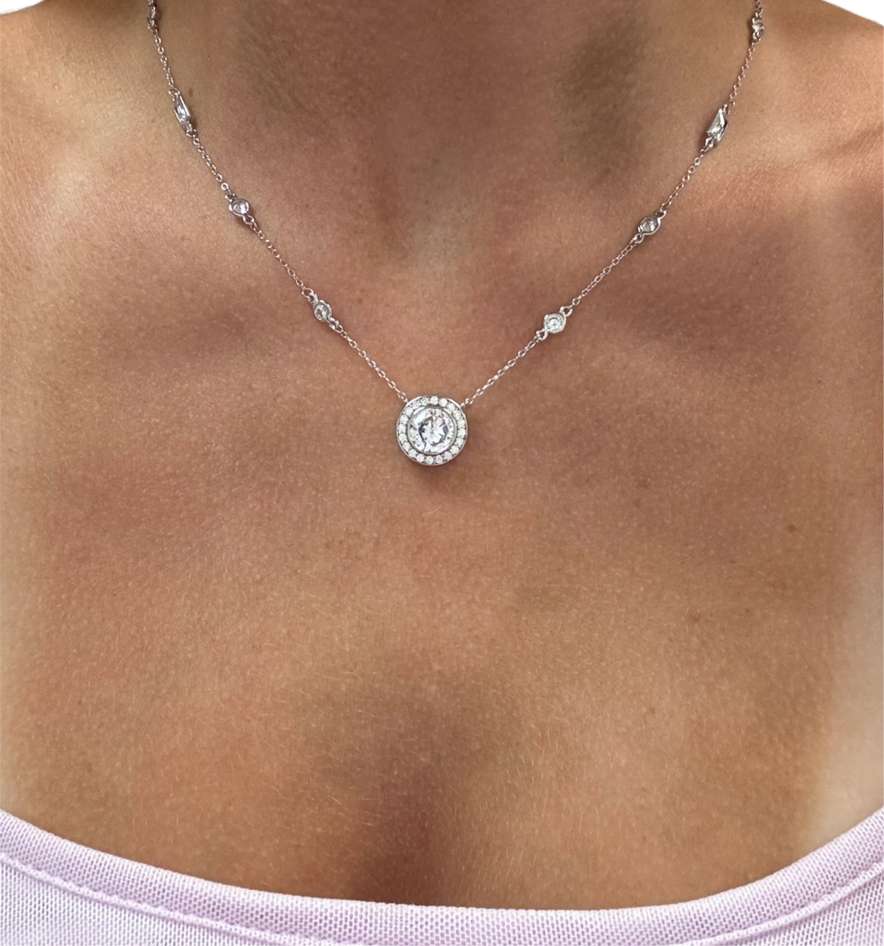 Luna Circle Necklace - Sterling Silver 925