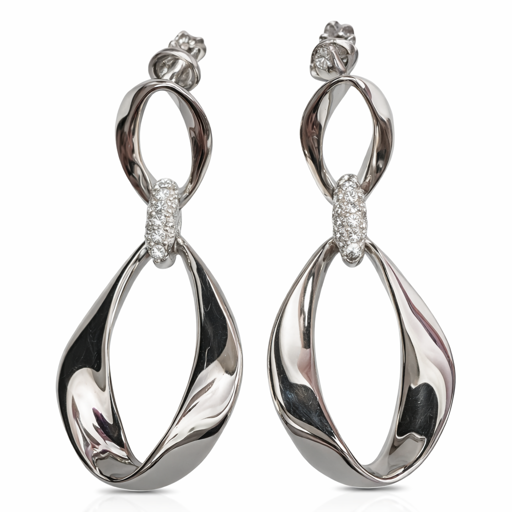 ✨ Silver Infinity Twist Drop Earrings