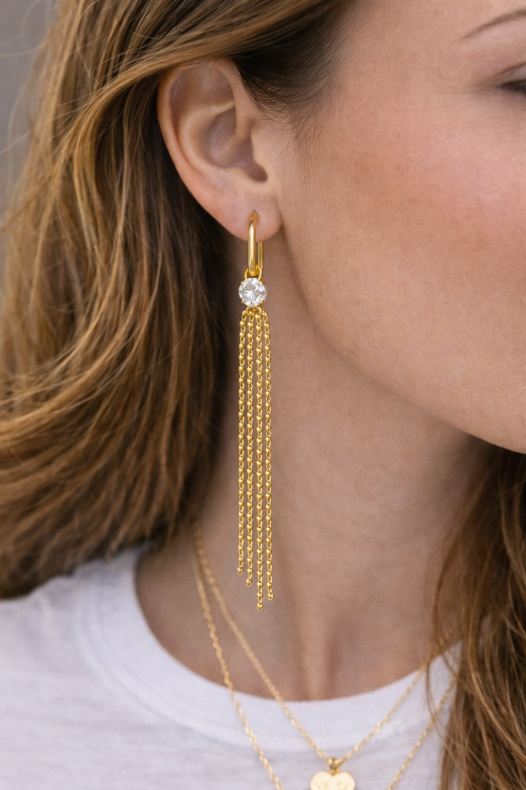 Fringe Shimmer Evening Earring - Sterling Silver