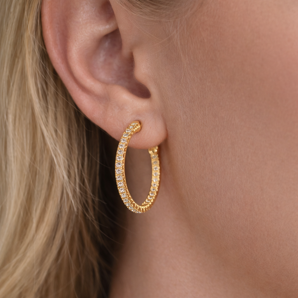 Ice Ice baby Hoops - Sterling Silver