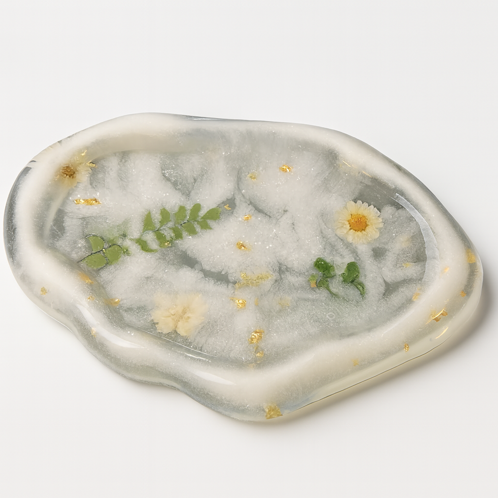 Cloud Oval Tray | Resin Tray | Dried Flowers