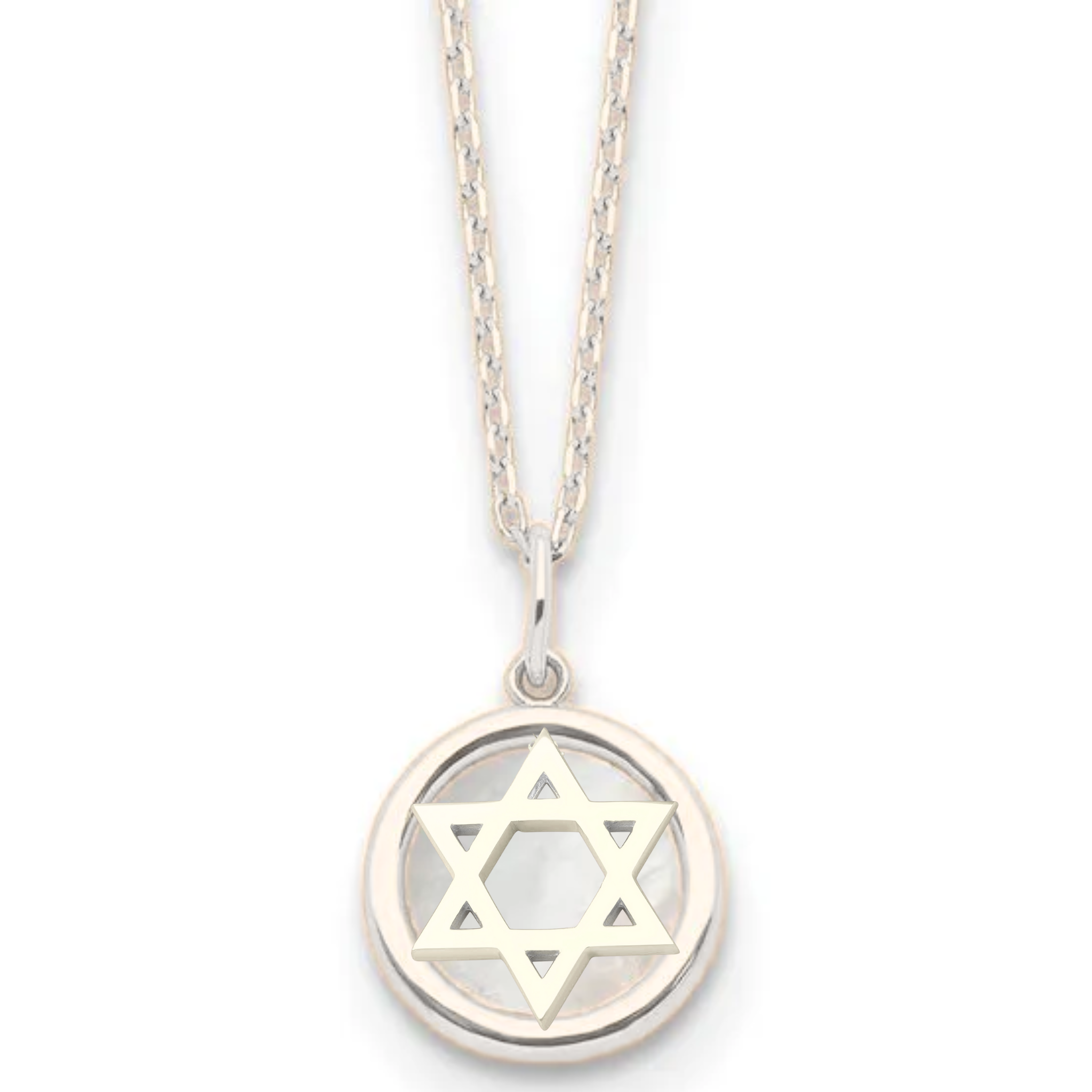Mother of pearl star of david necklace