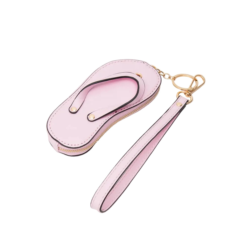 Colorful flip flop key chain bag charm with a vibrant design, perfect for adding a fun touch to bags or keys.
