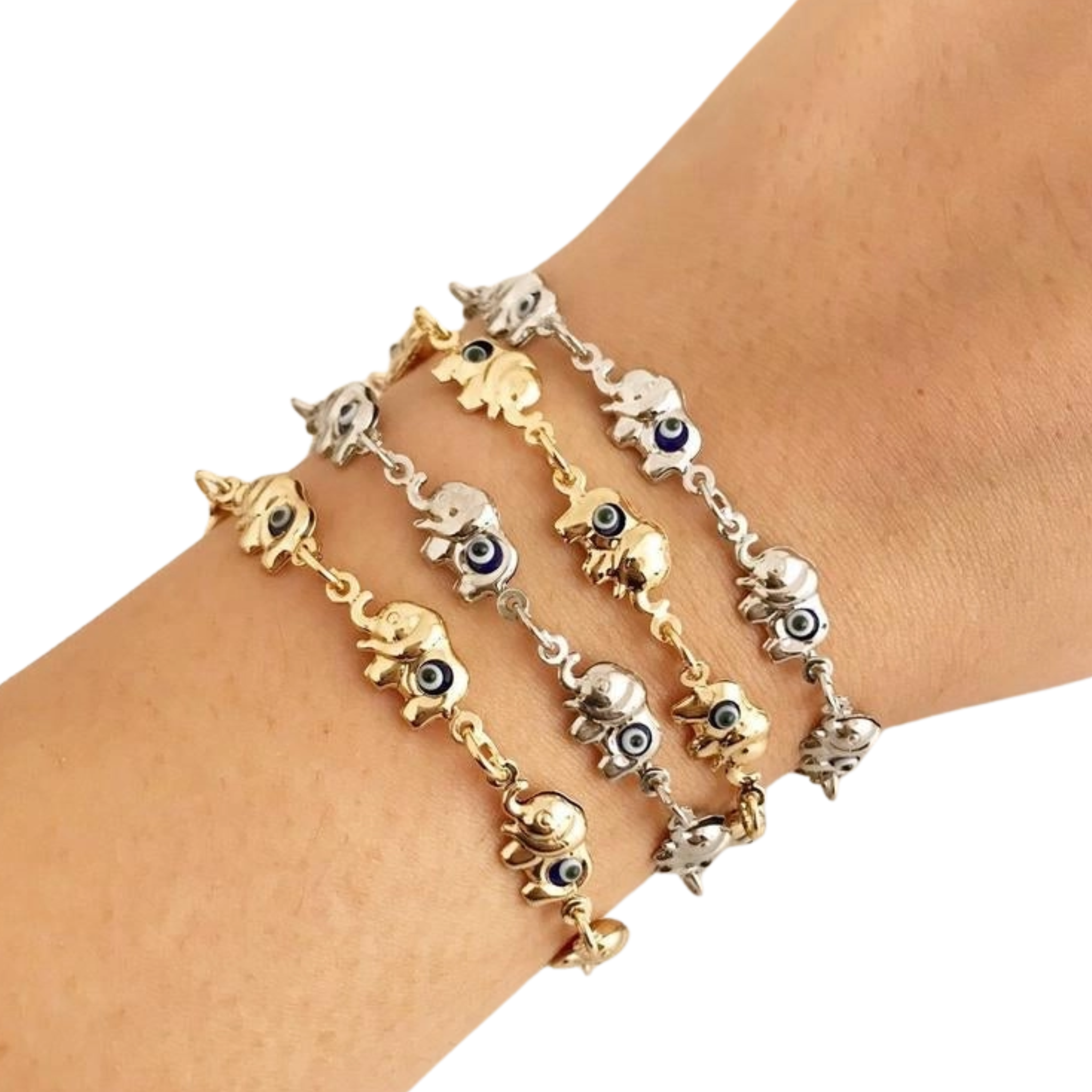 Elephant Evil Eye Bracelet, Lucky Charm Bracelet
