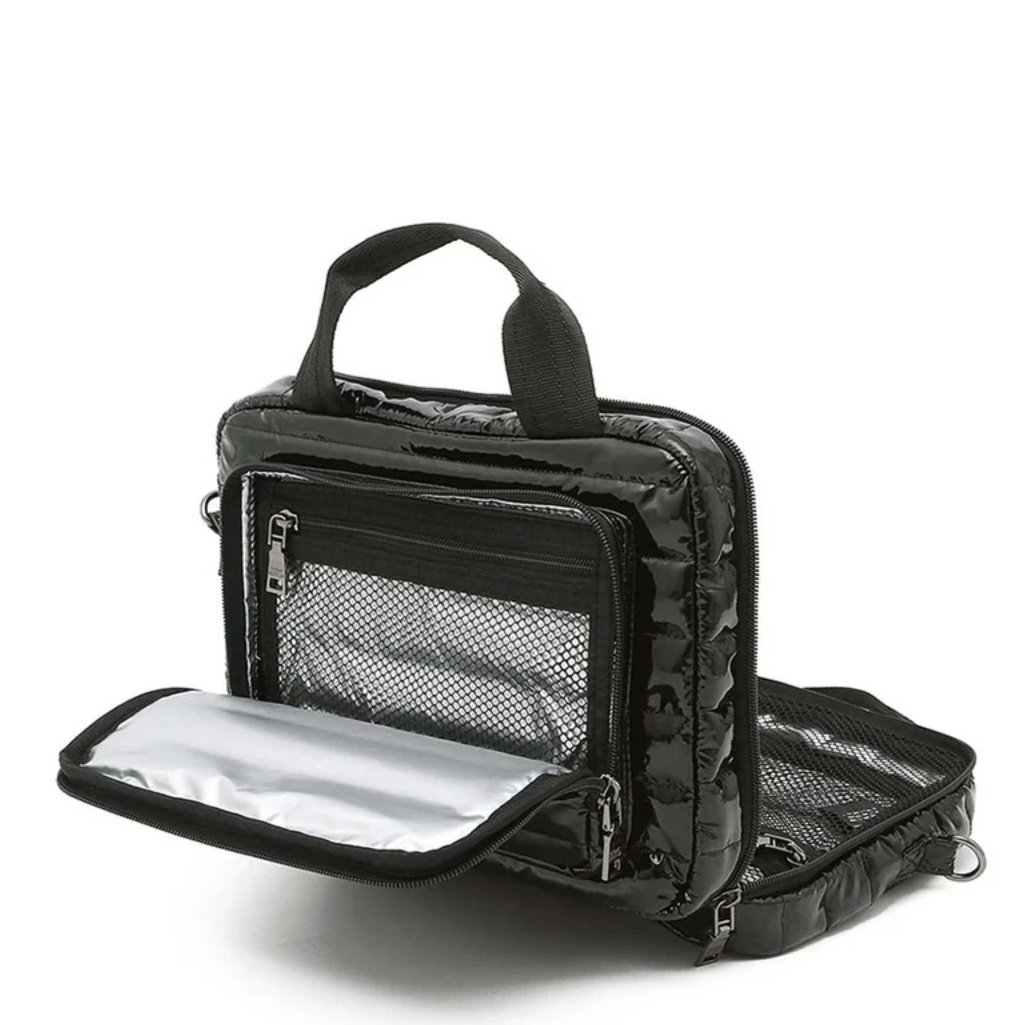 Stowaway Toiletry Case Black Patent