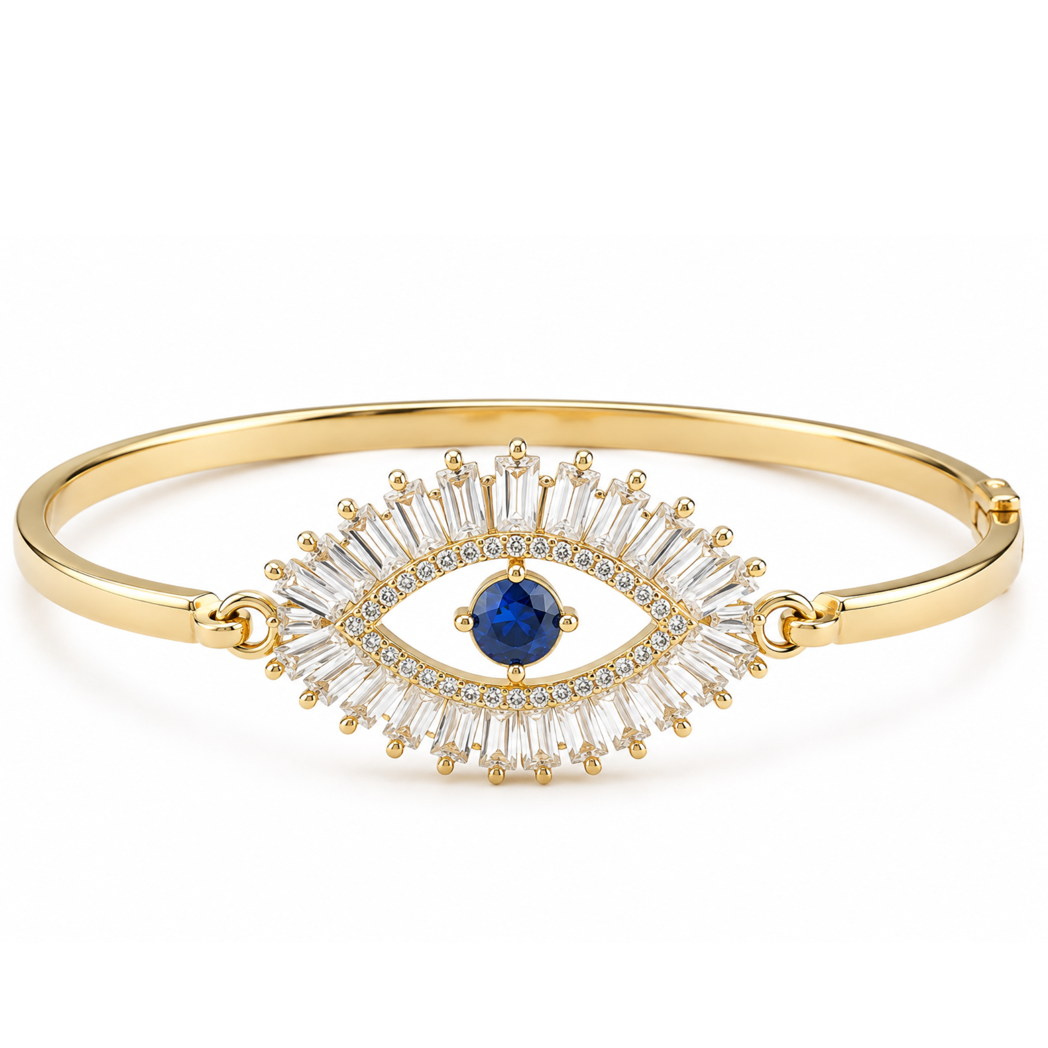 Gold Evil Eye Bangle Bracelet