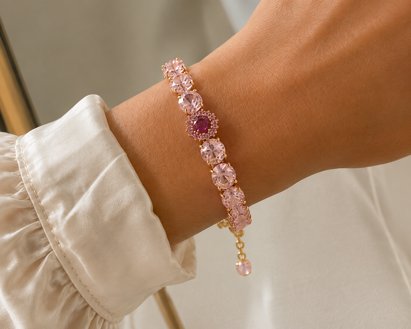 Duchess Crystal Stretch Bracelet featuring 8.55mm faceted crystals in a flexible design, crafted by private label brand.