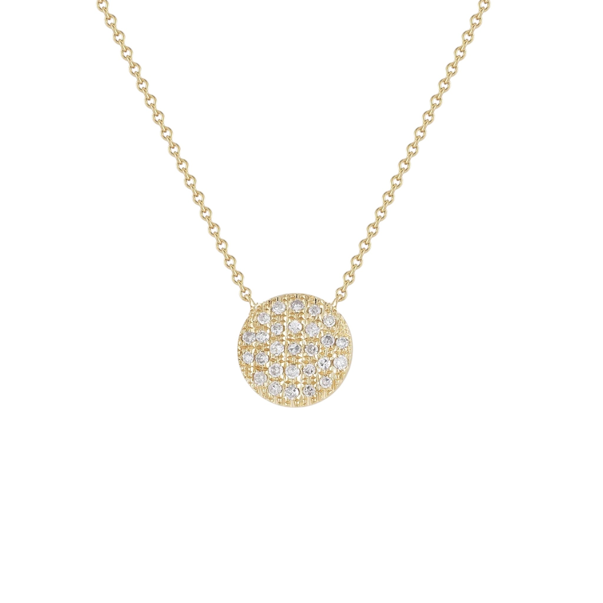Circle Studded CZ Necklace - Sterling Silver 925