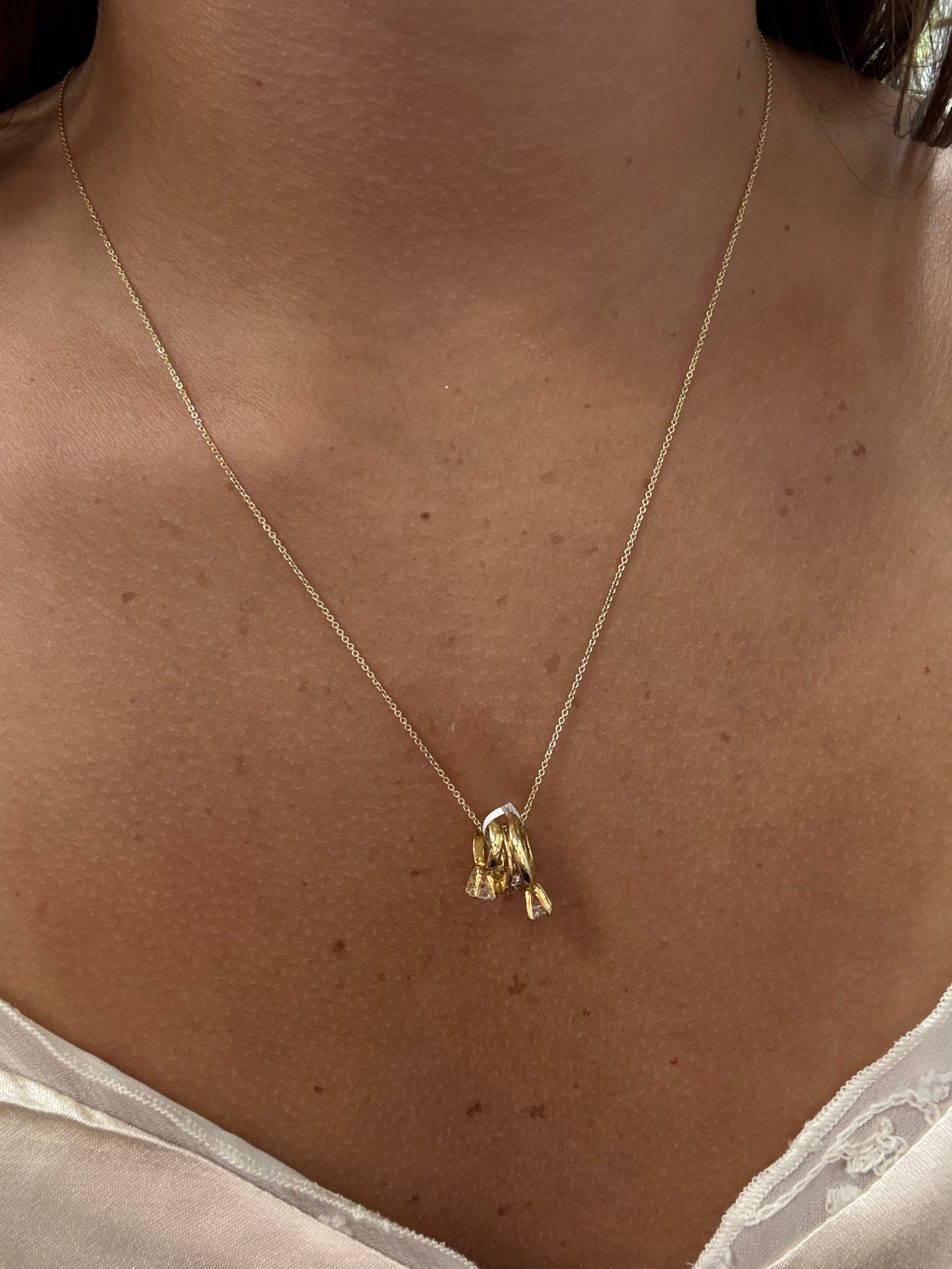 Hoop Ring Necklace - Sterling Silver 925