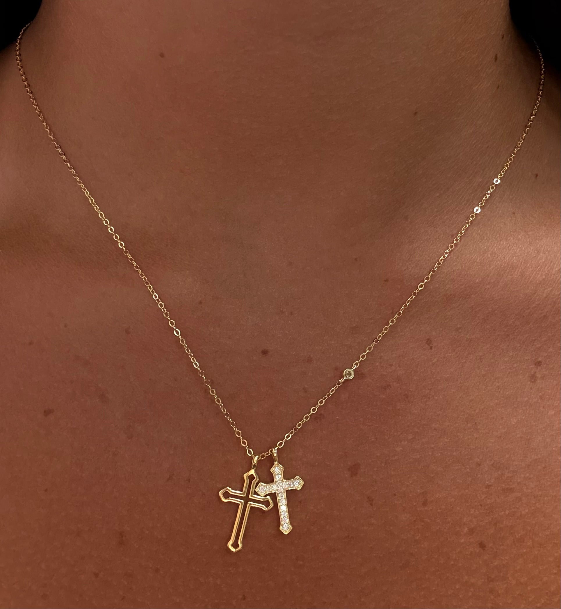 Double Cross Necklace