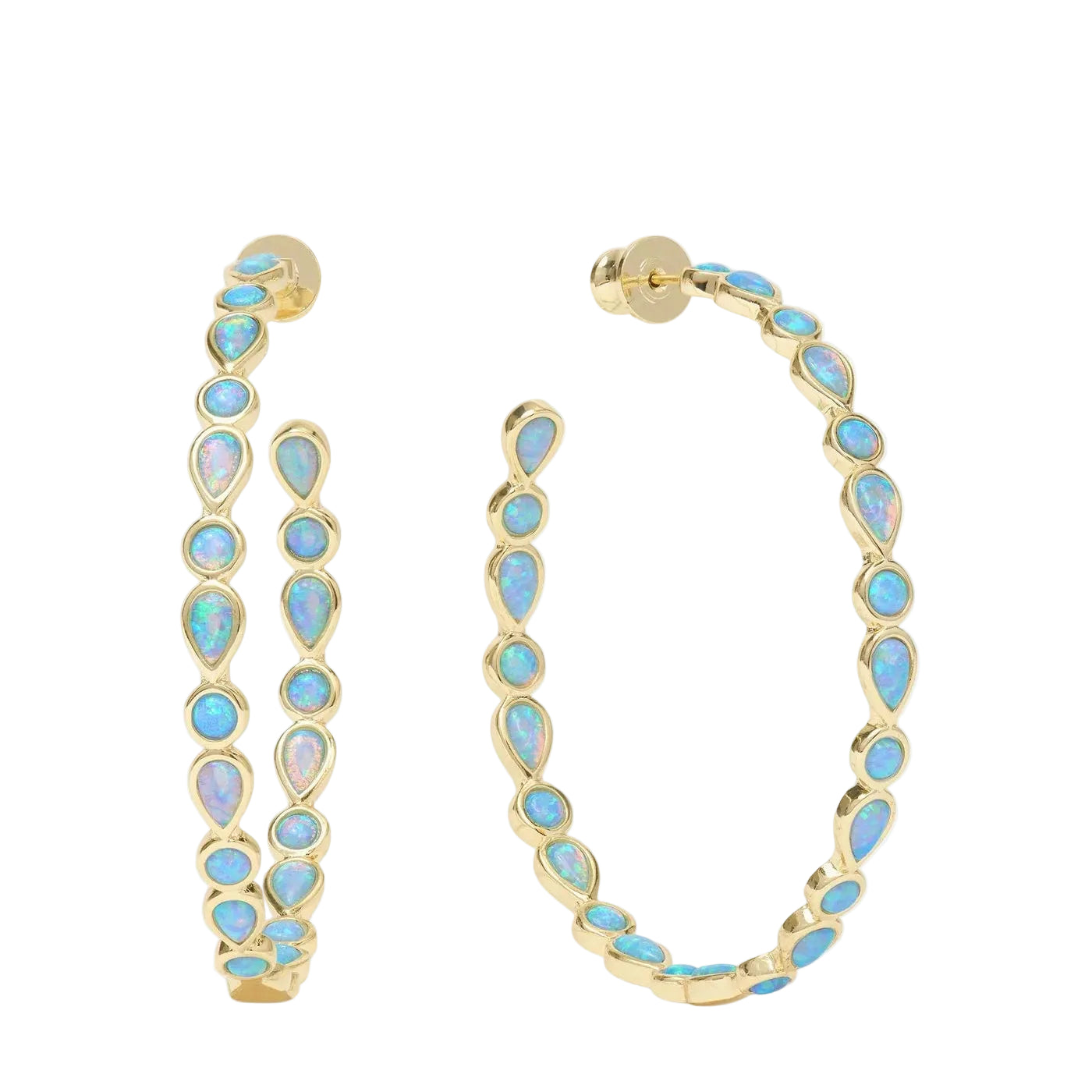 Melinda Maria Isla Hoops earrings, 2 inches, showcasing a stylish gold design with a polished finish.