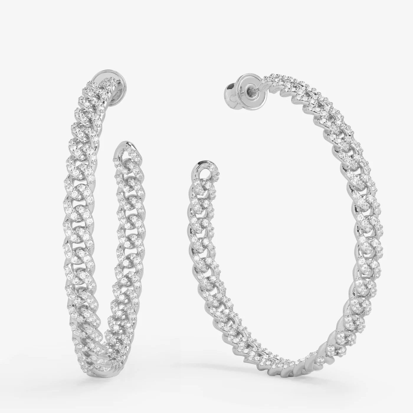 Pavé Julian Chain Hoops 2"