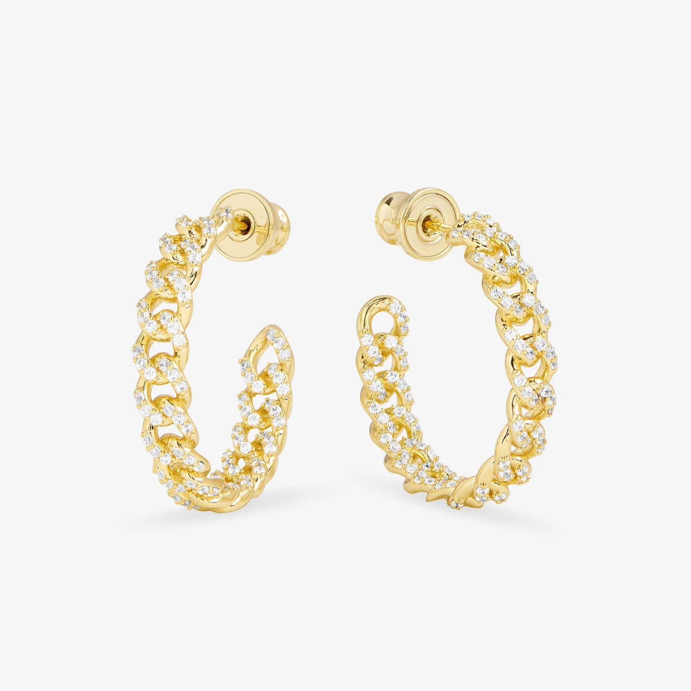 Pavé Julian Chain Hoops 1"
