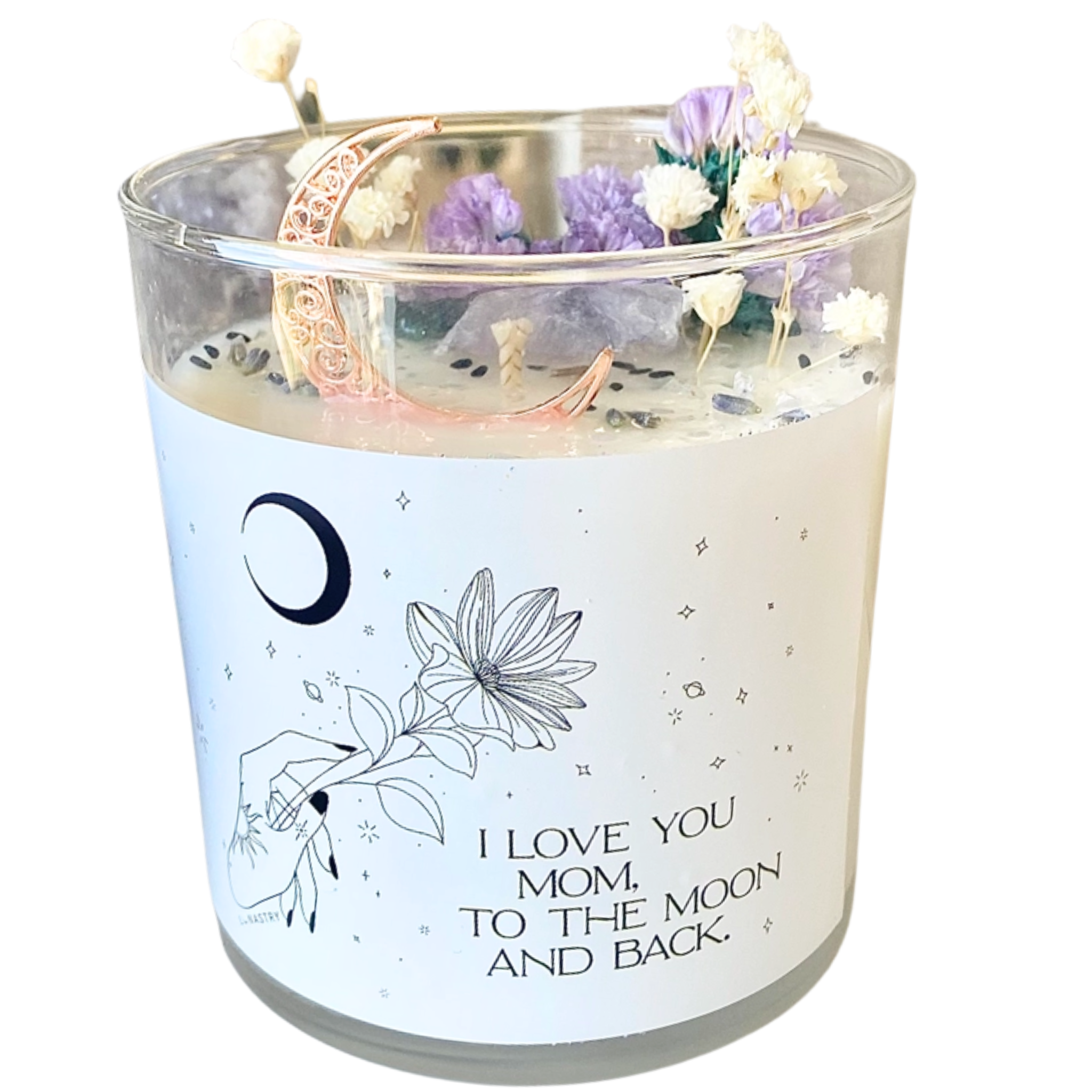 I Love You Mom To the Moon Candle